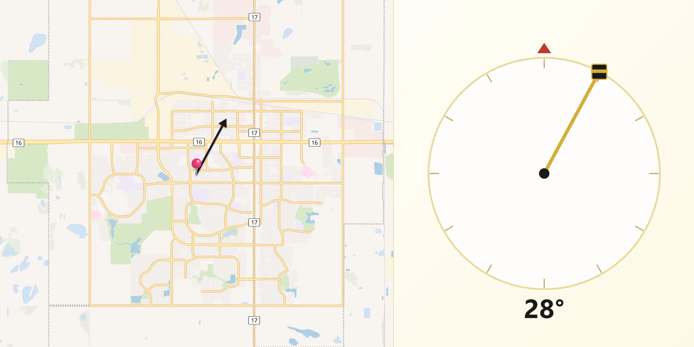 Qibla Direction from Lloydminster