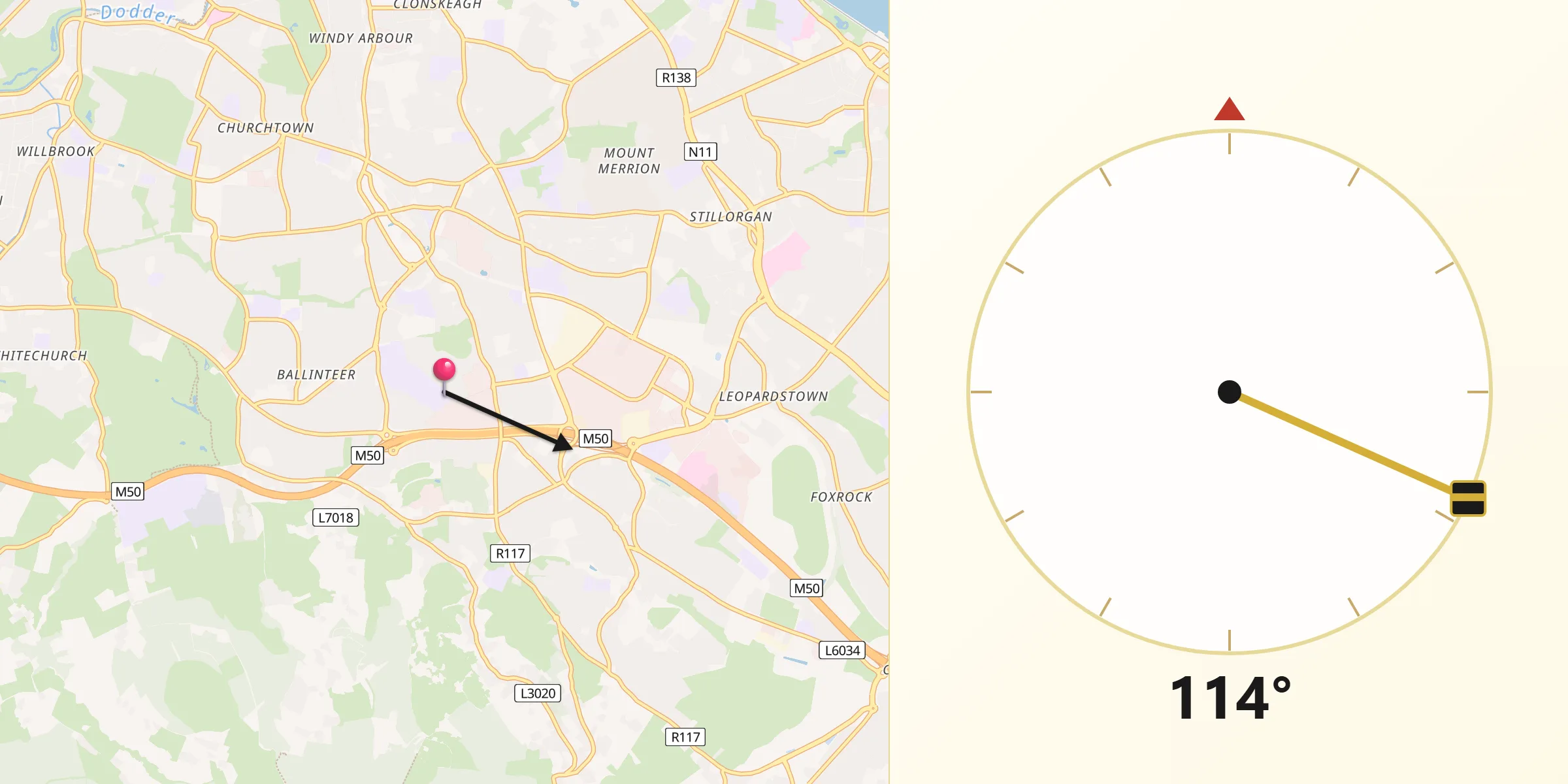 Qibla Direction from Balally