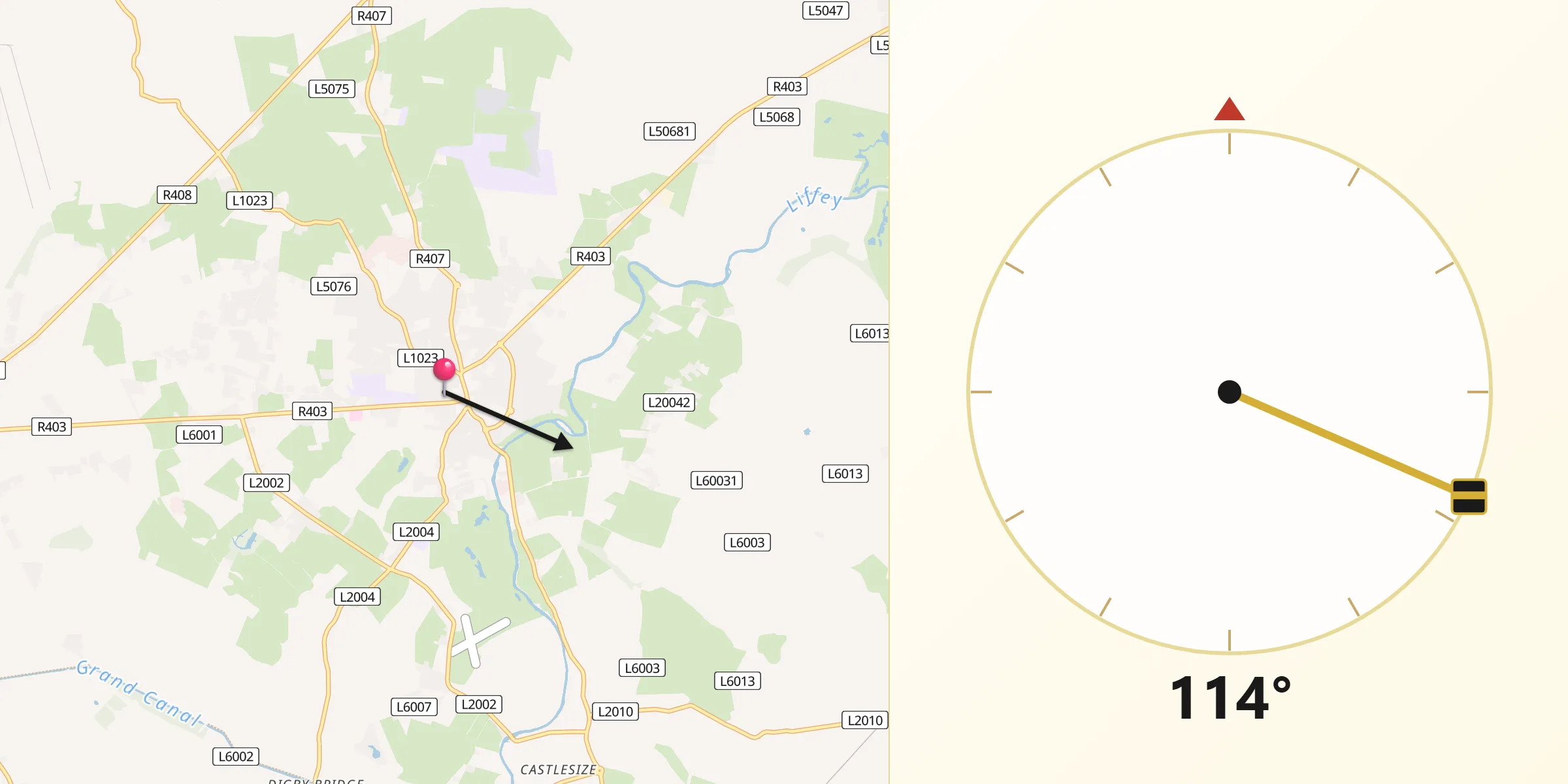 Qibla Direction from Clane