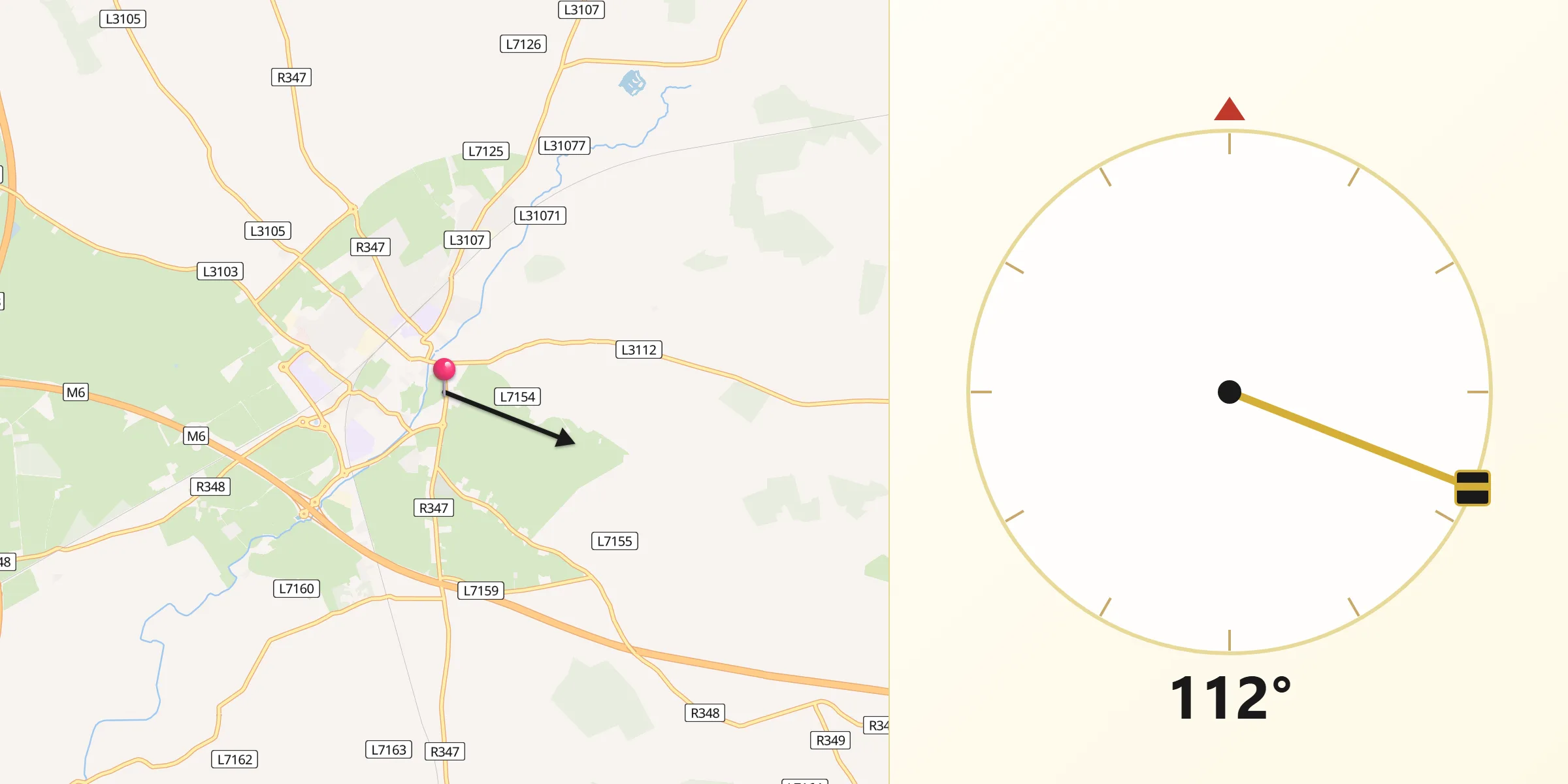 Qibla Direction from Athenry
