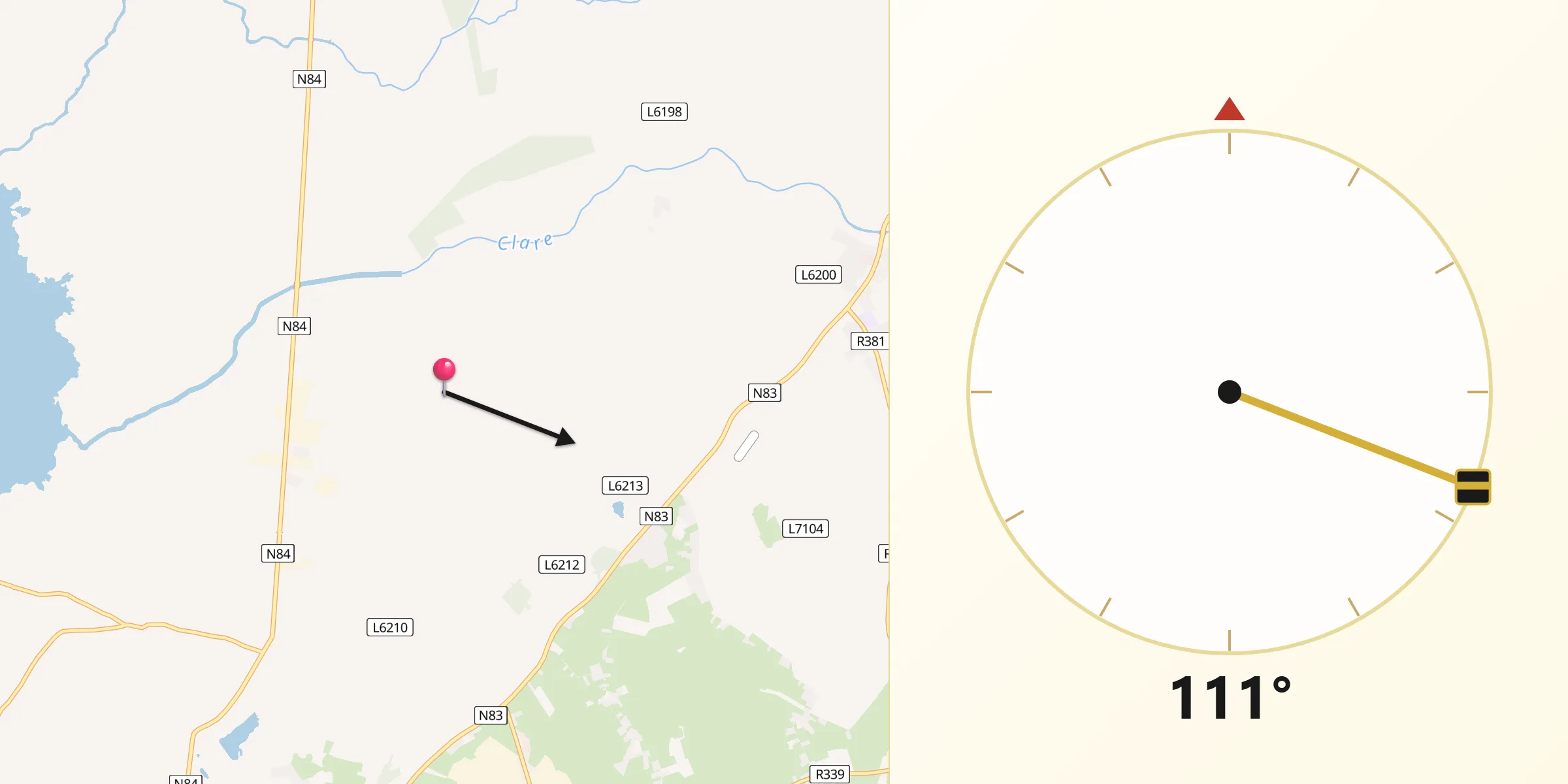 Qibla Direction from County Galway