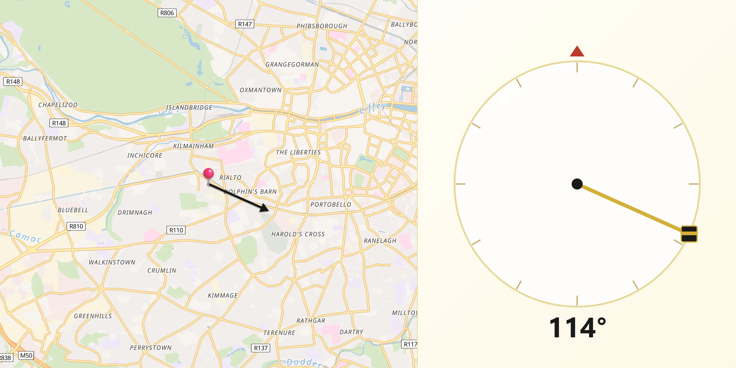 Qibla Direction from Greenhills