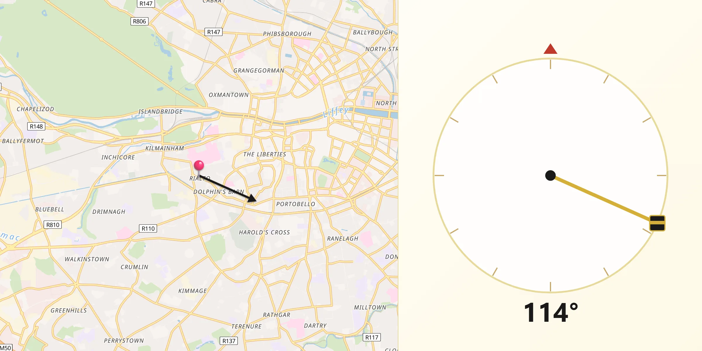 Qibla Direction from Rialto