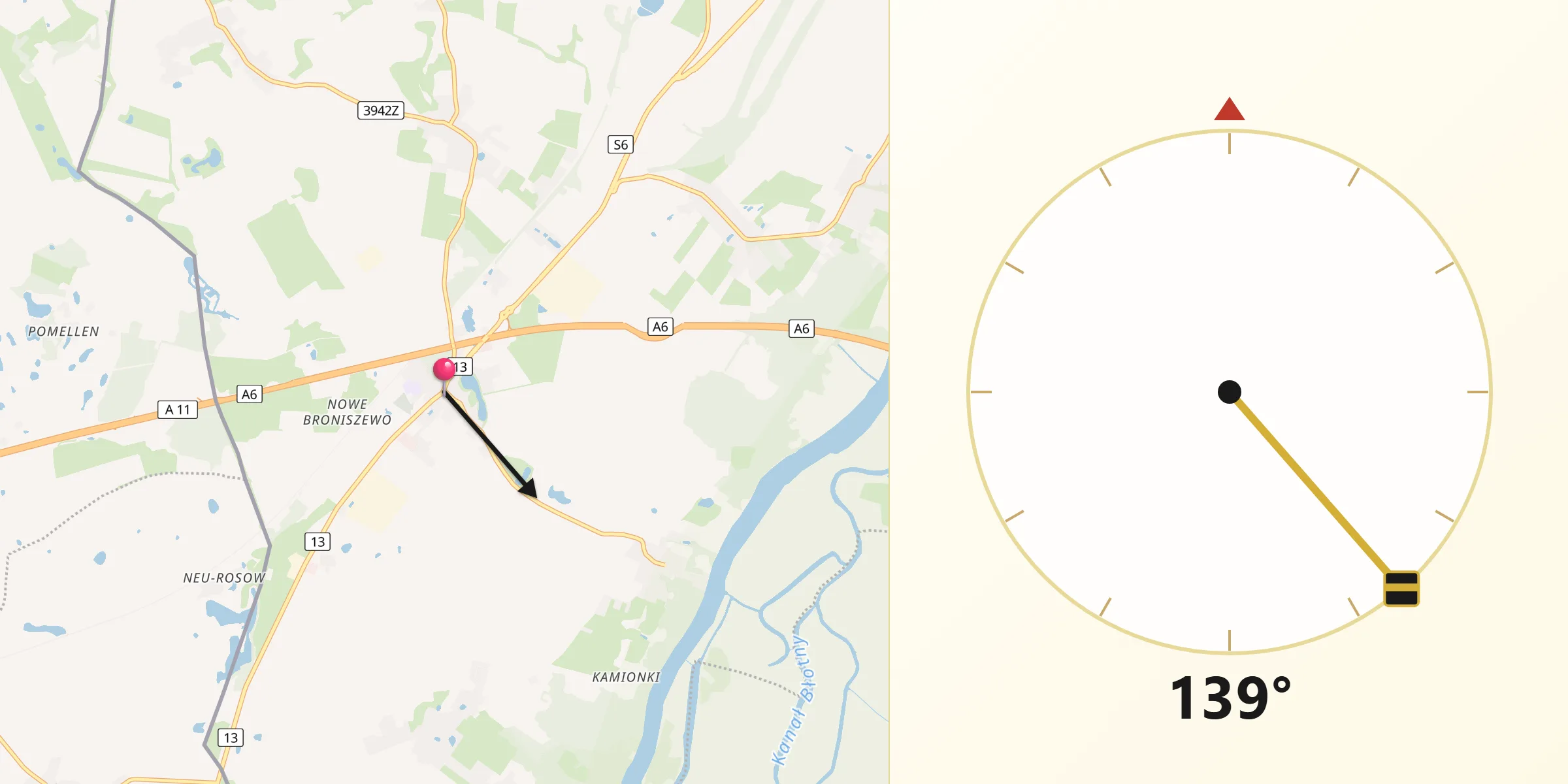 Kierunek Qibla z Kołbaskowo