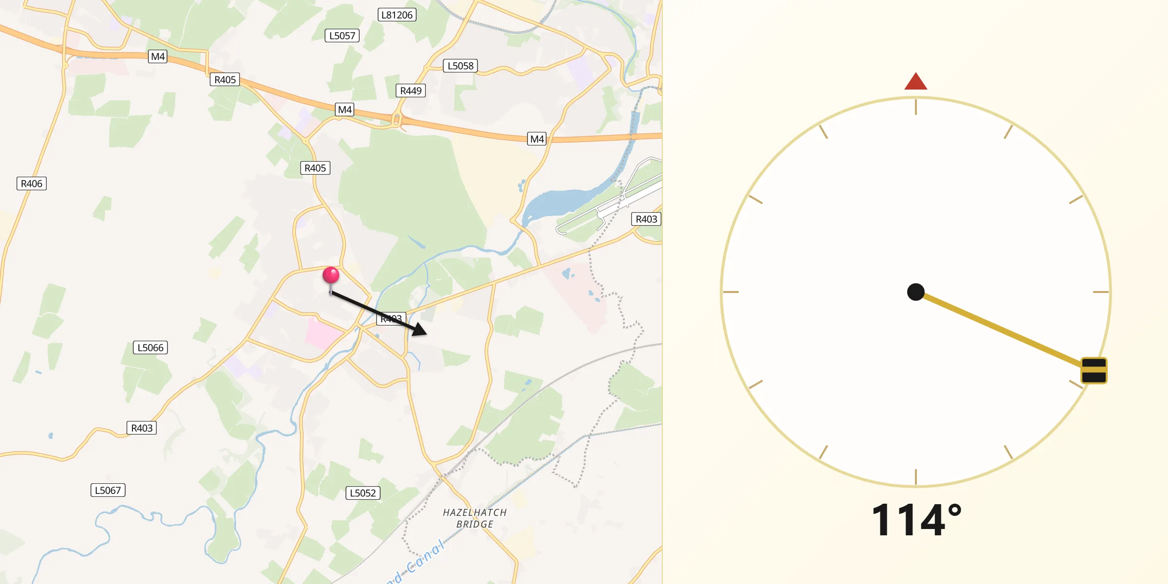 Qibla Direction from Celbridge