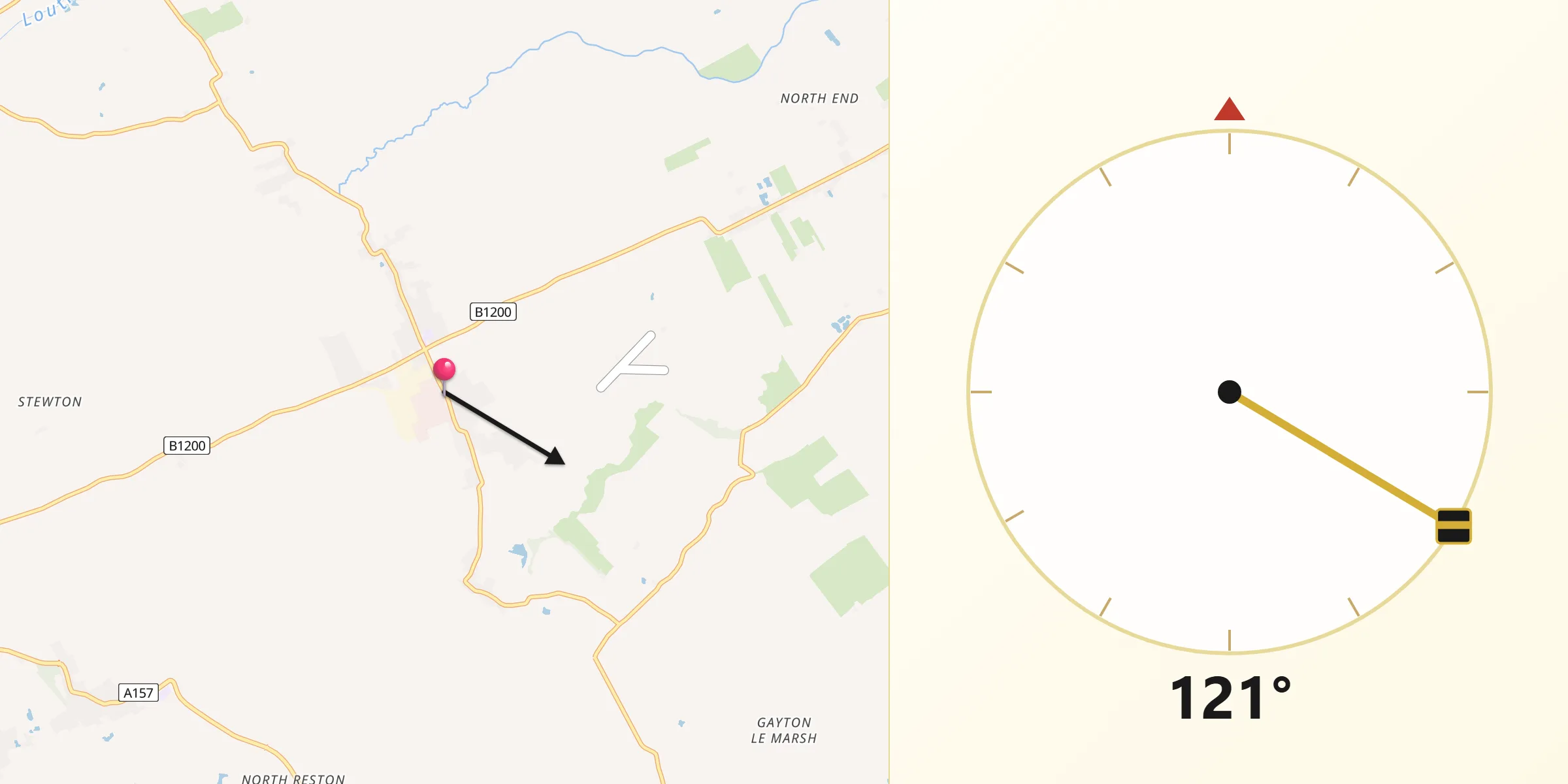 Qibla Direction from Manby