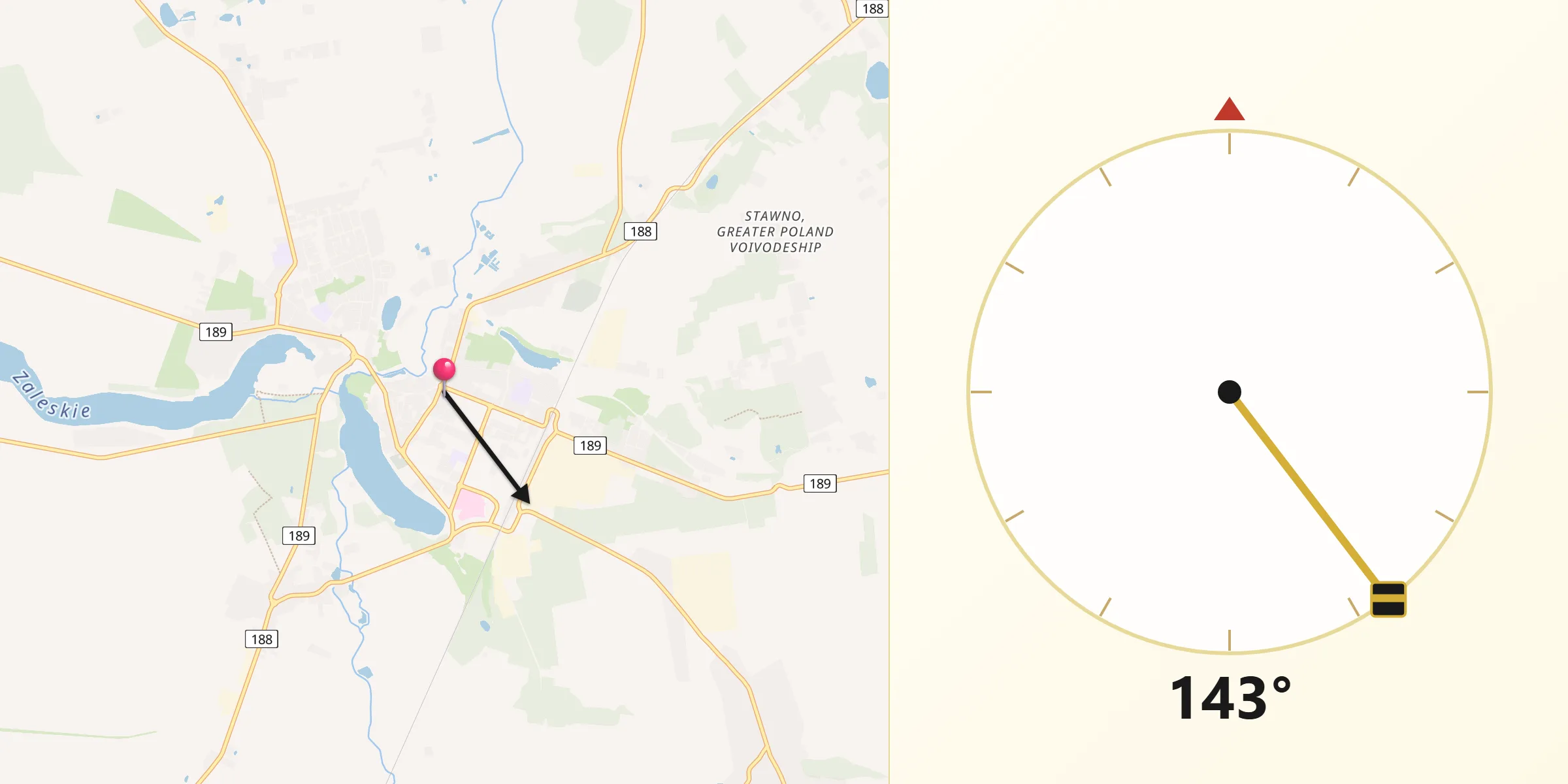 Kierunek Qibla z Złotów