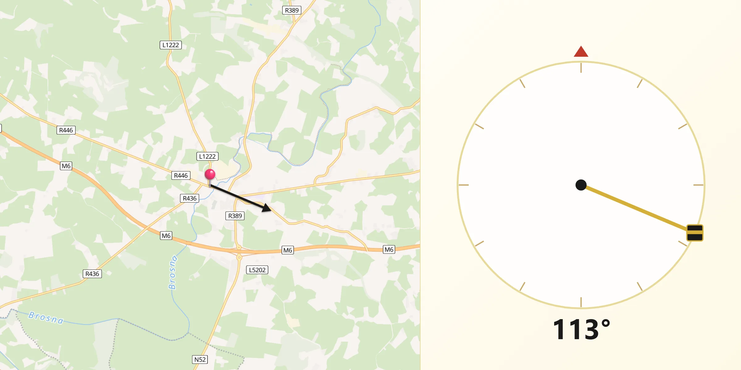 Qibla Direction from Kilbeggan