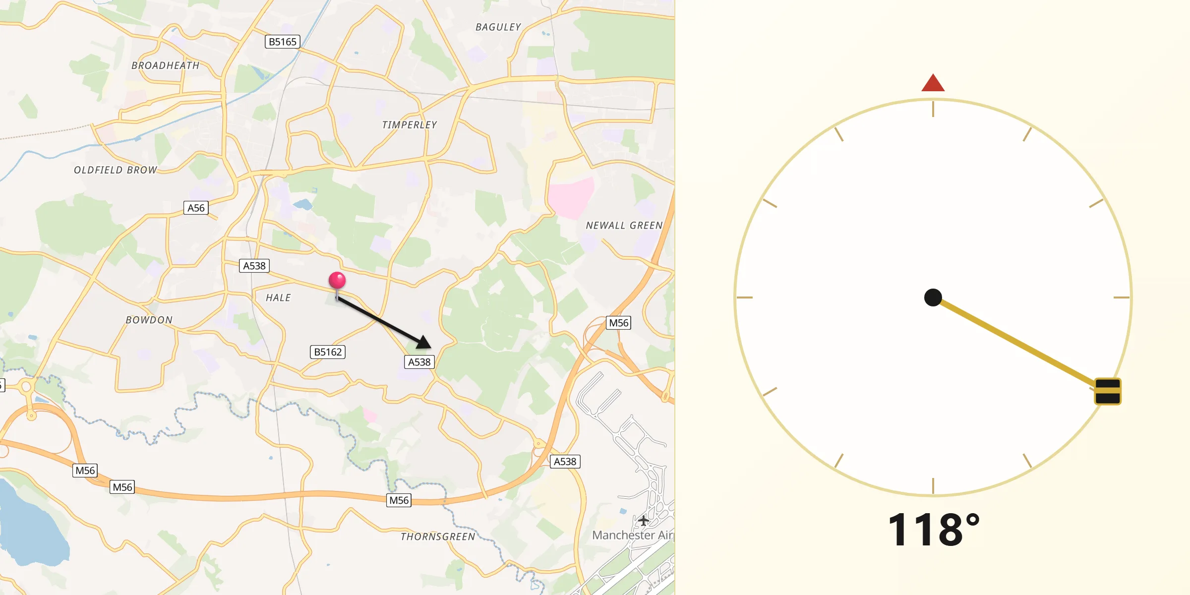 Qibla Direction from Hale