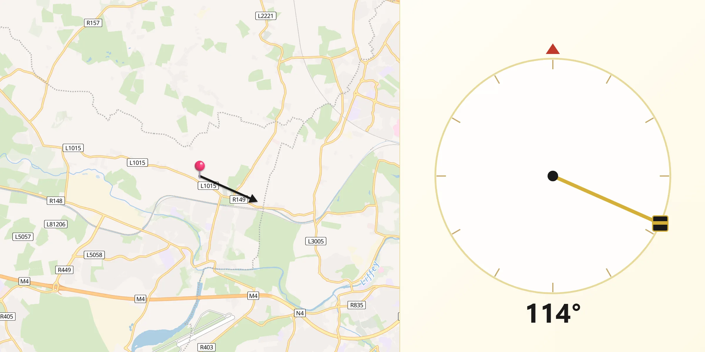 Qibla Direction from Confey