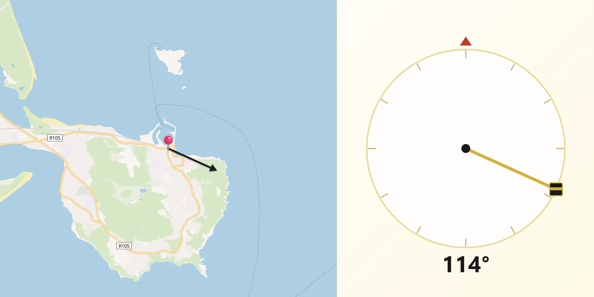 Qibla Direction from Howth