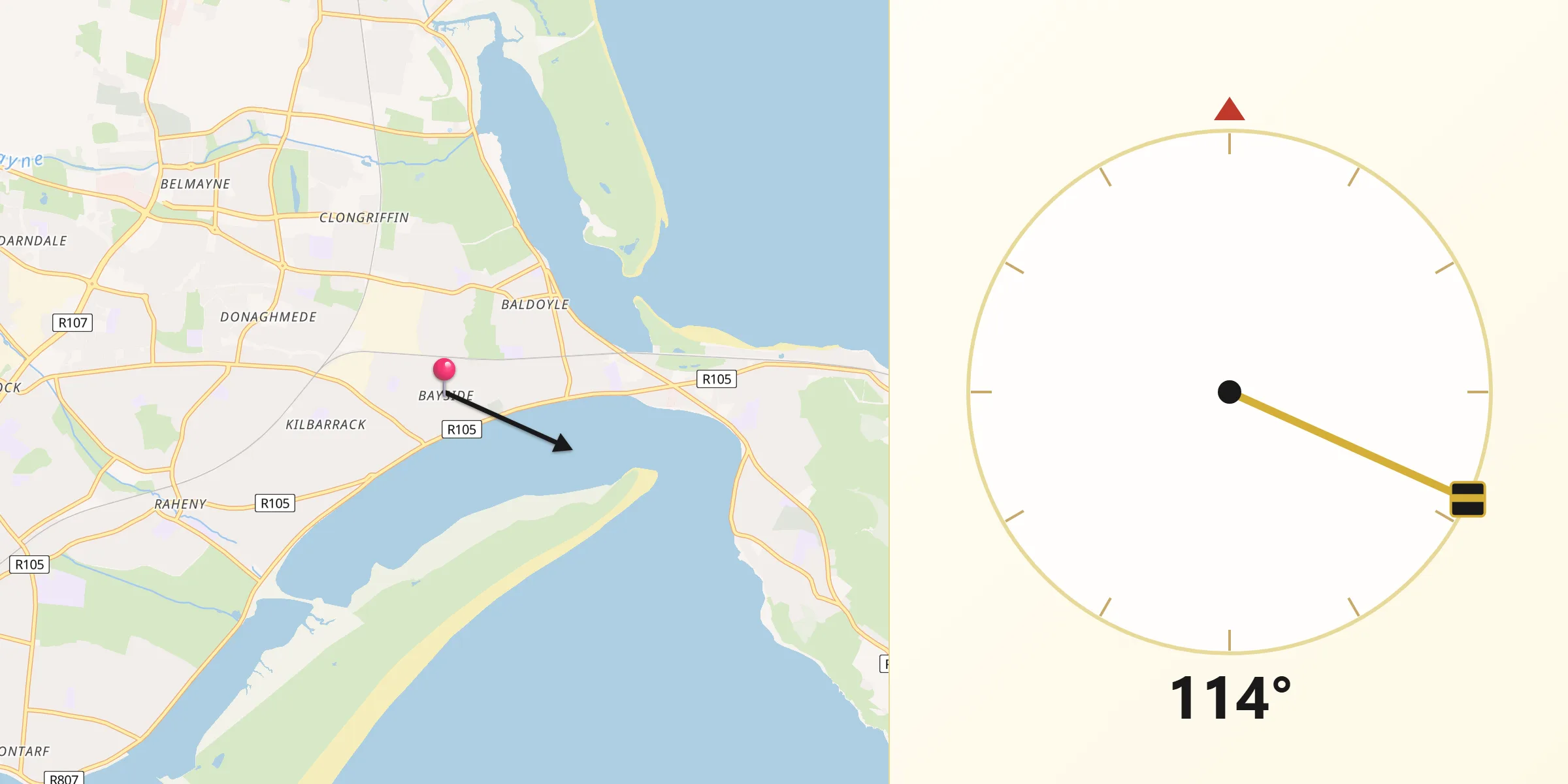 Qibla Direction from Bayside