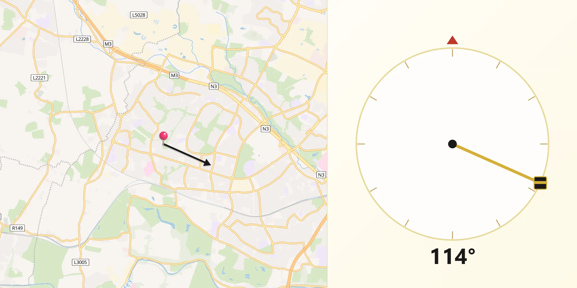 Qibla Direction from Hartstown