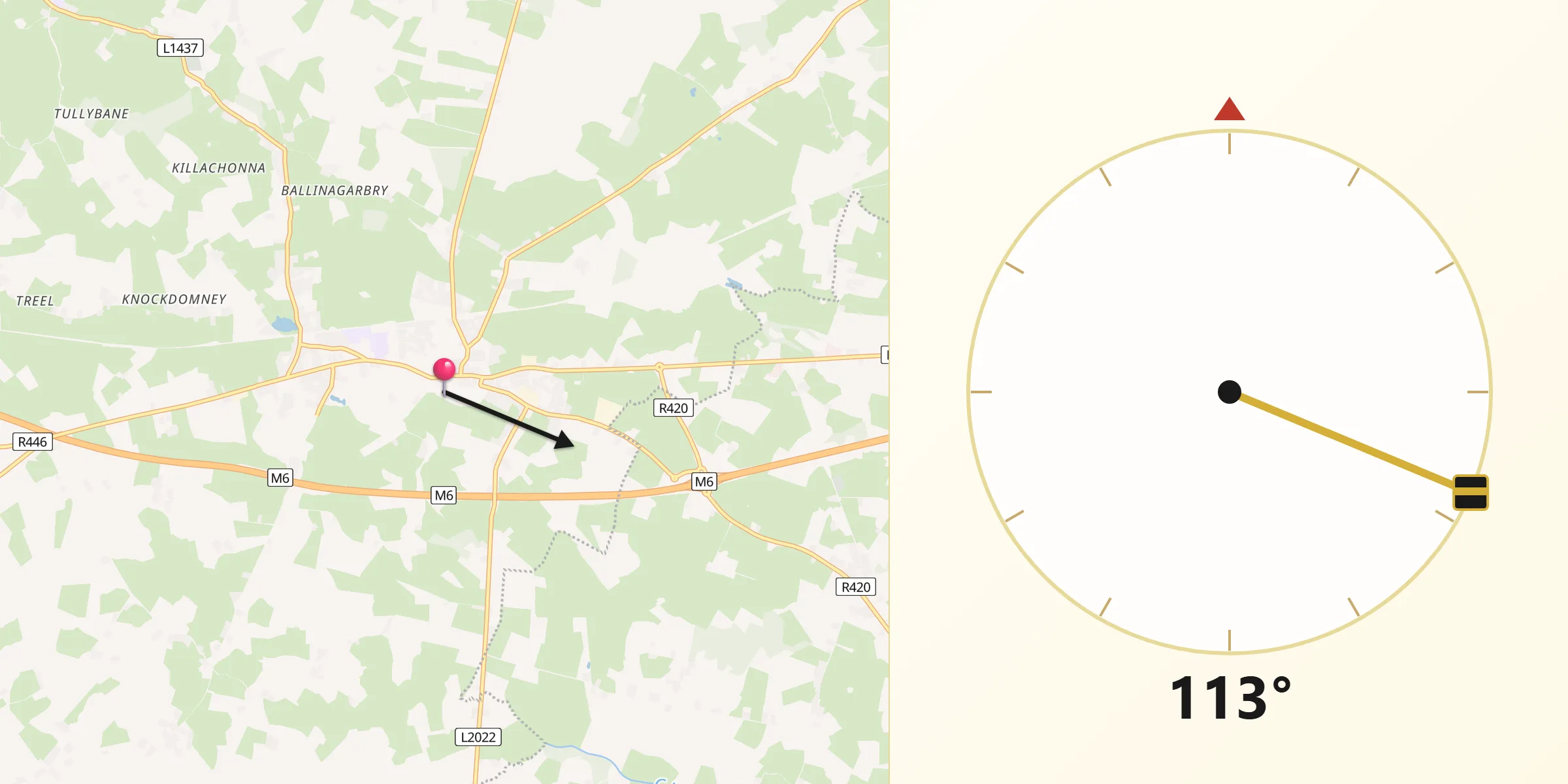 Qibla Direction from Moate