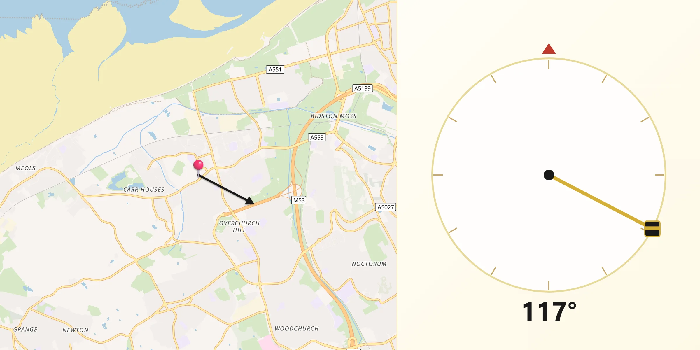 Qibla Direction from Moreton