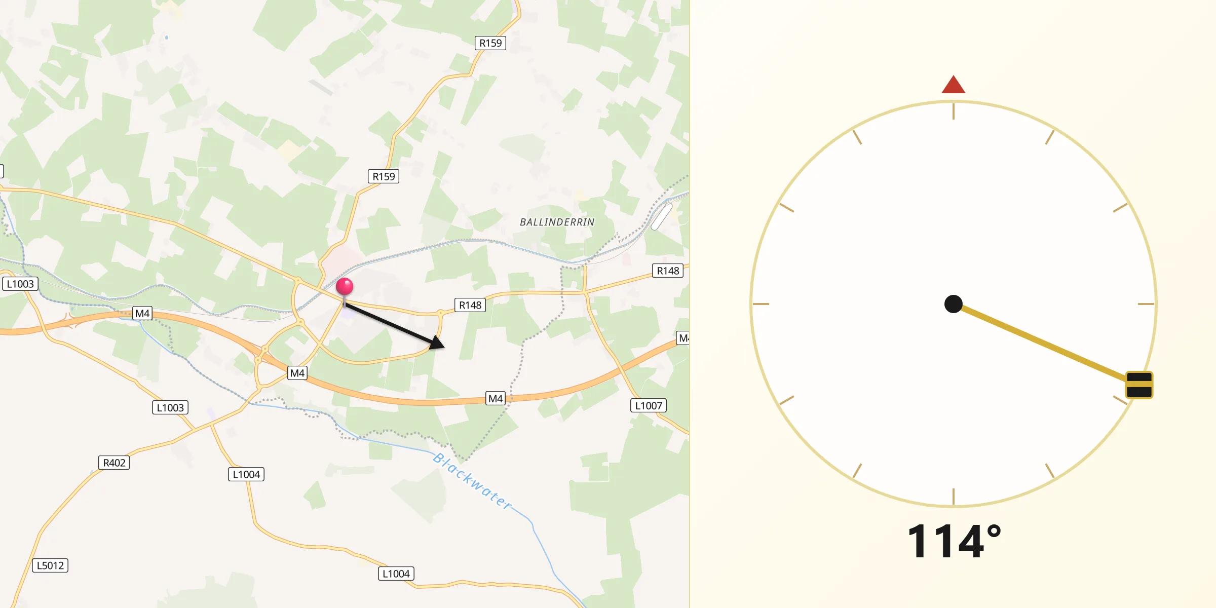 Qibla Direction from Enfield
