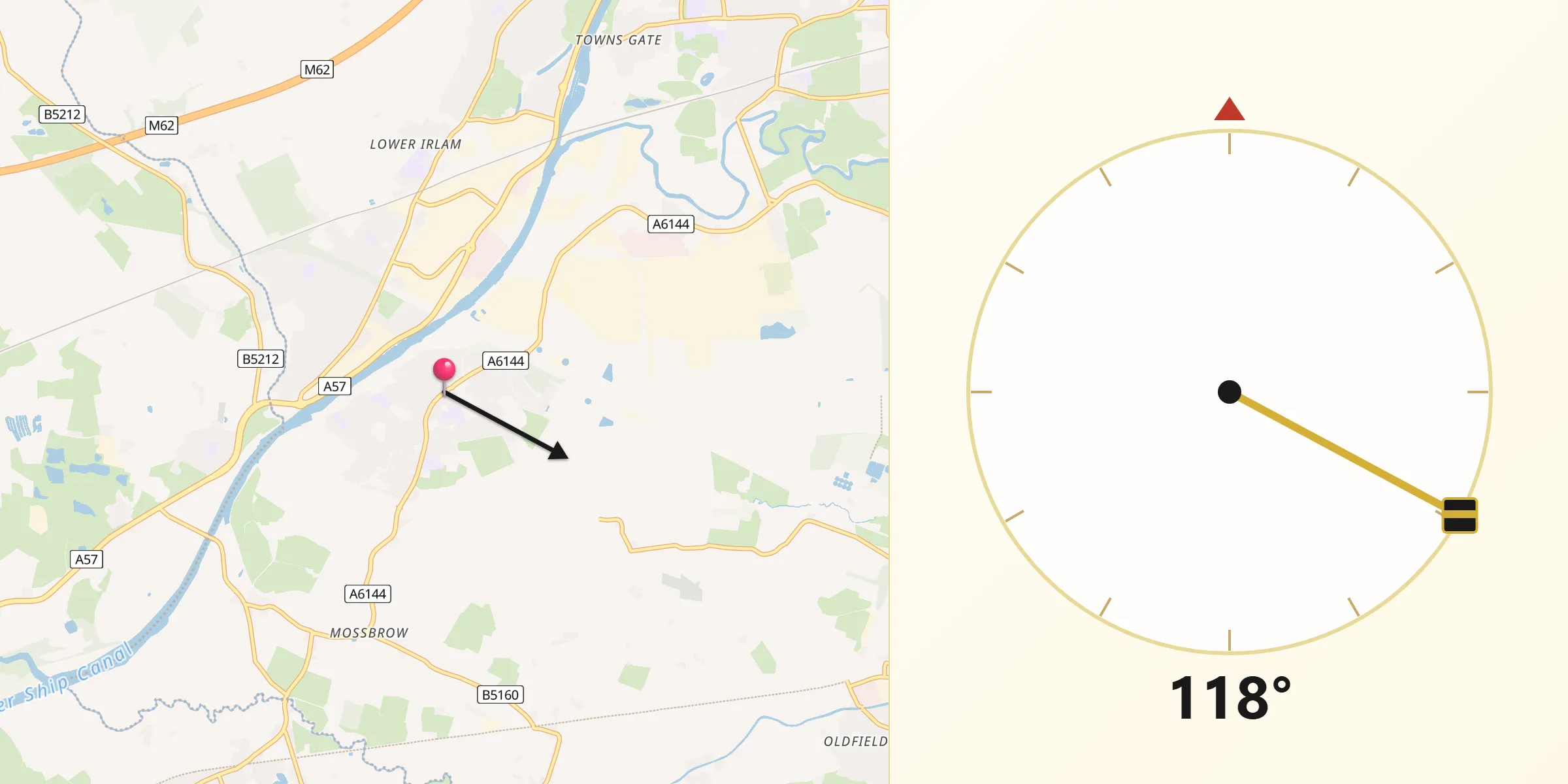 Qibla Direction from Partington