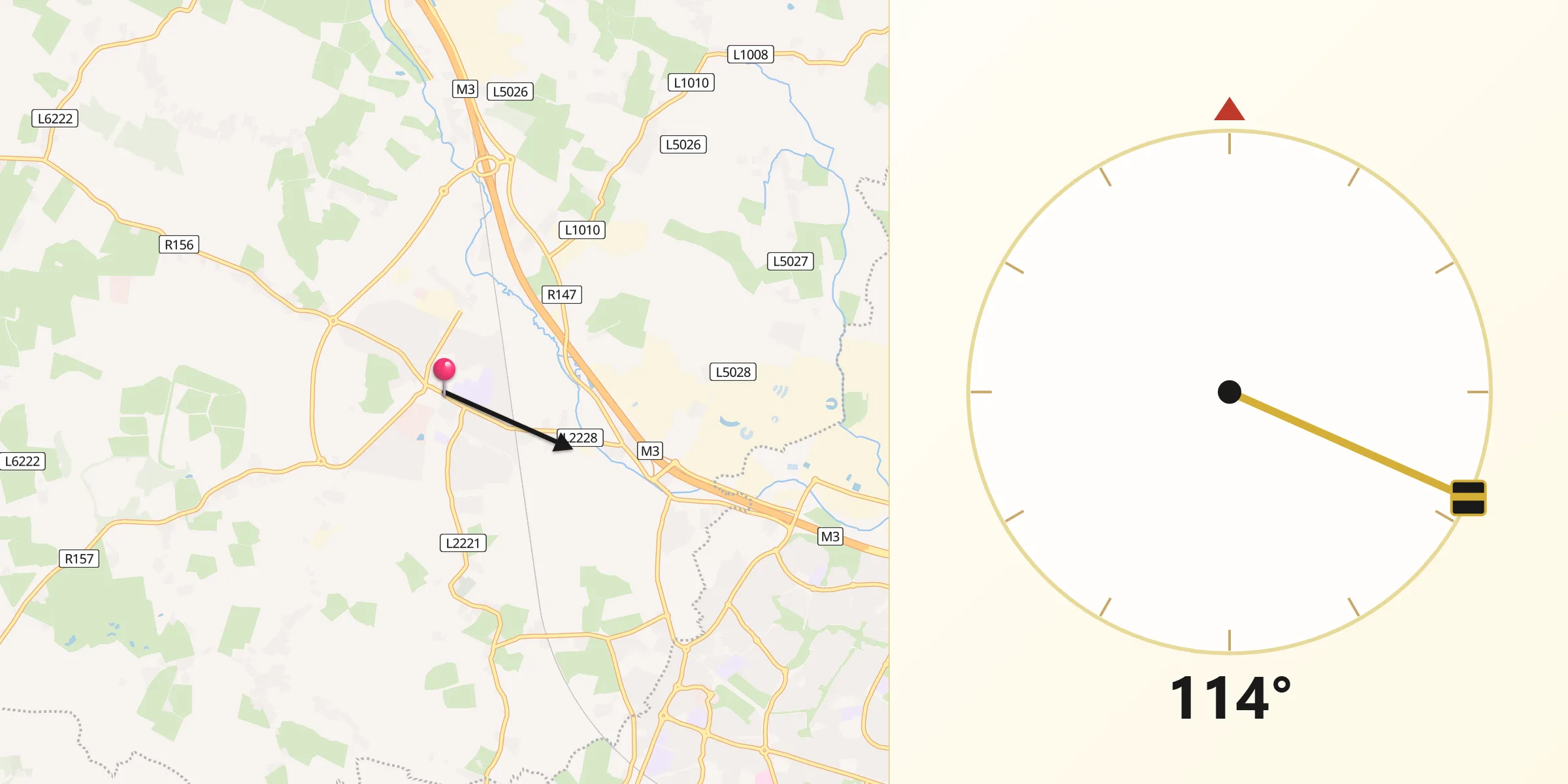Qibla Direction from Dunboyne