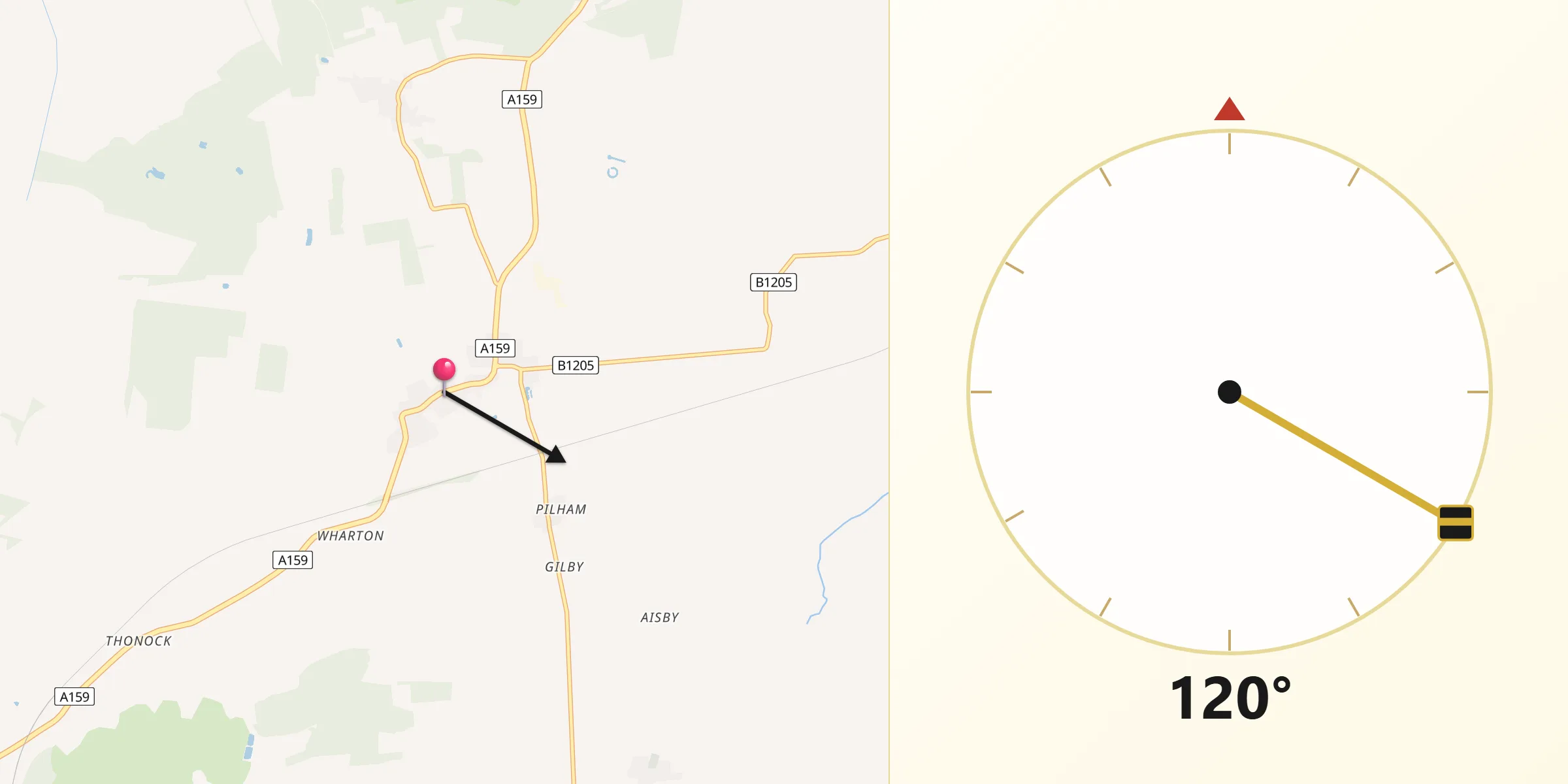 Qibla Direction from Blyton