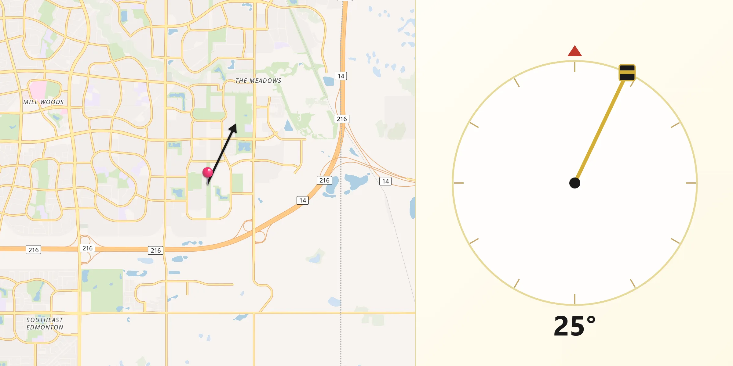 Qibla Direction from Laurel