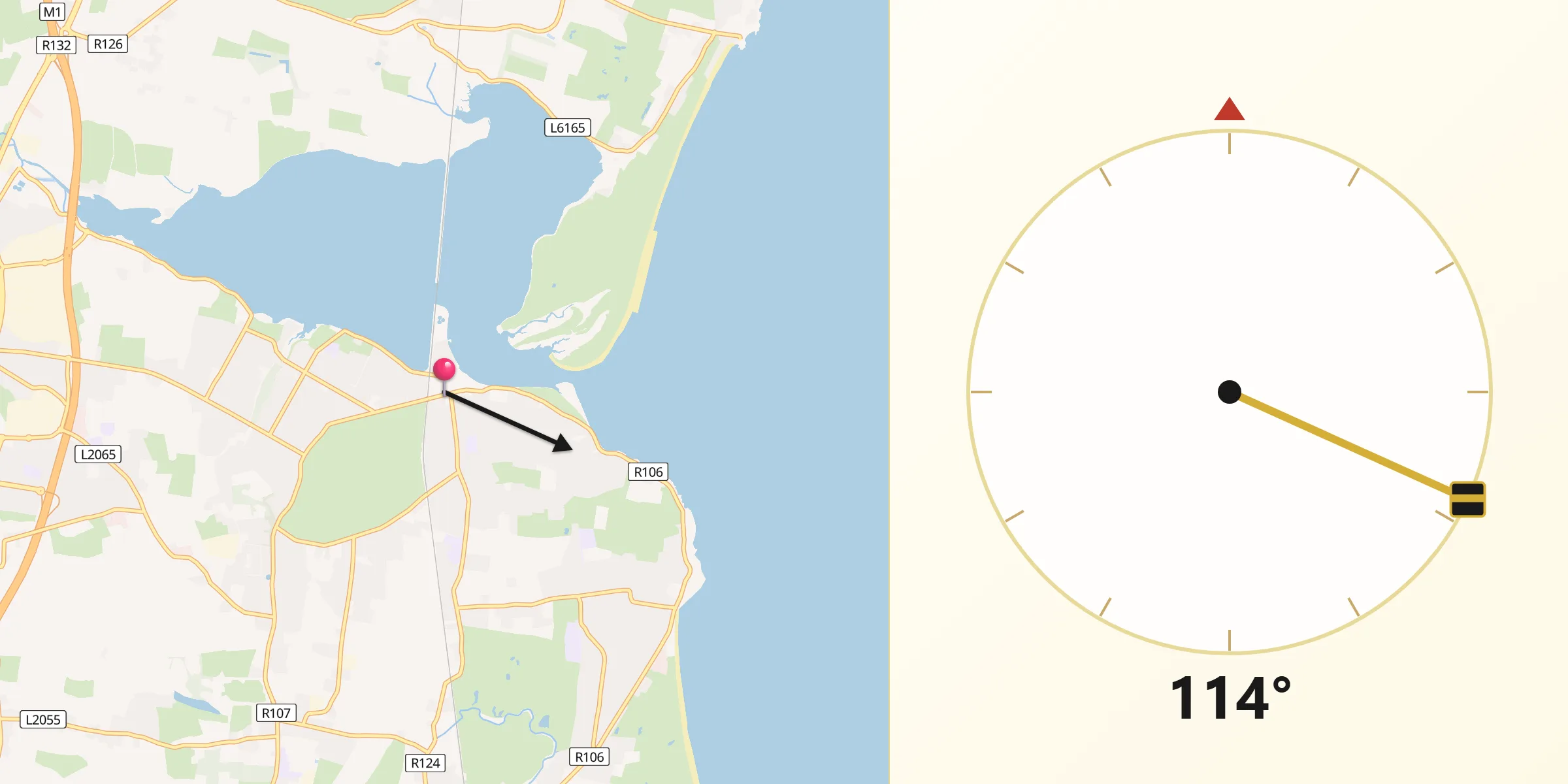 Qibla Direction from Malahide