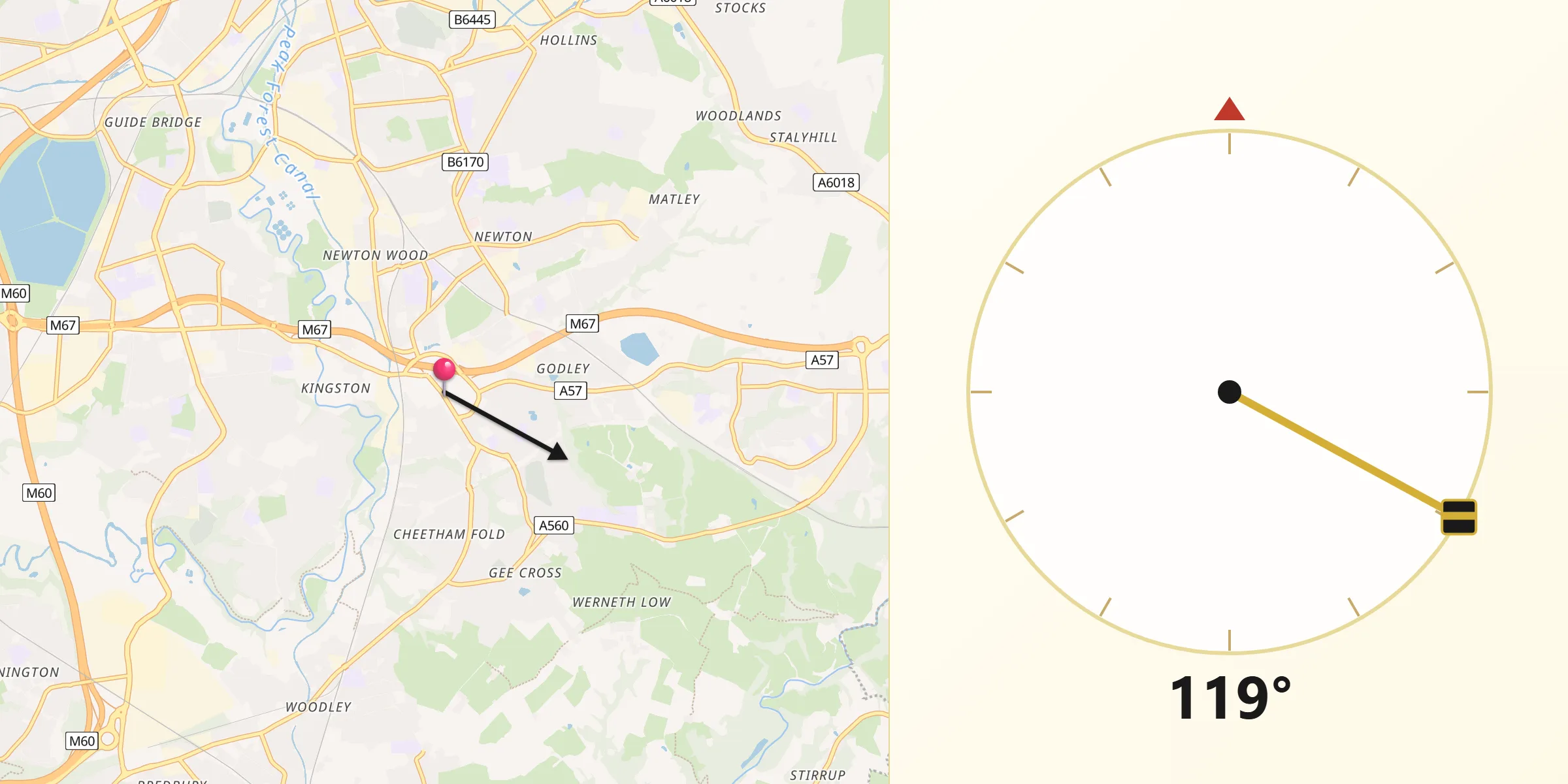 Qibla Direction from Hyde
