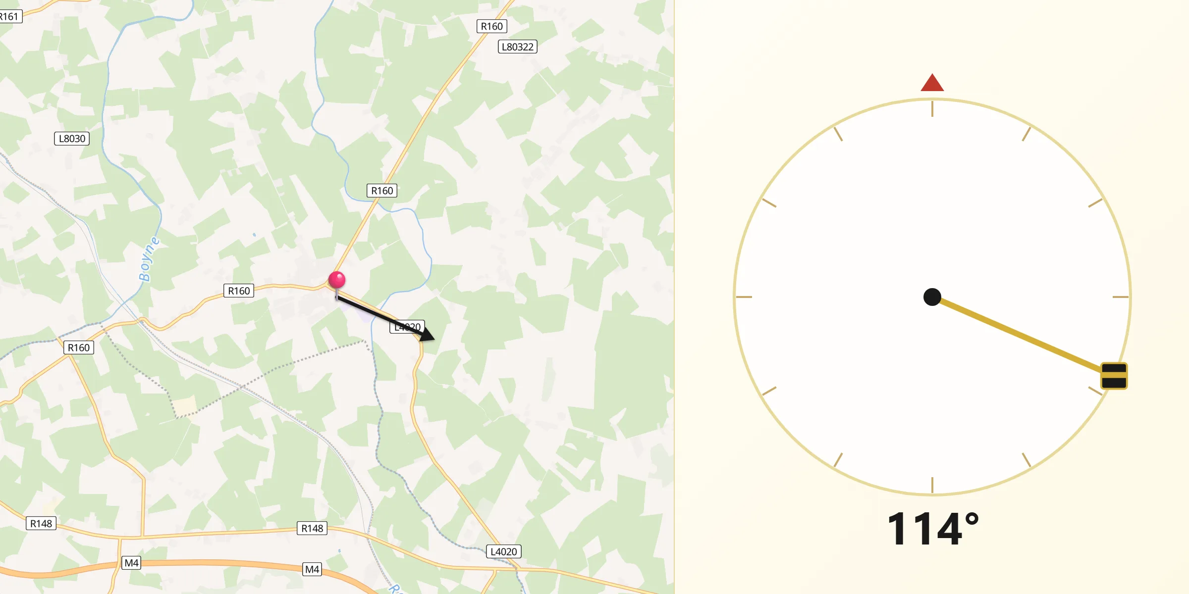 Qibla Direction from Longwood