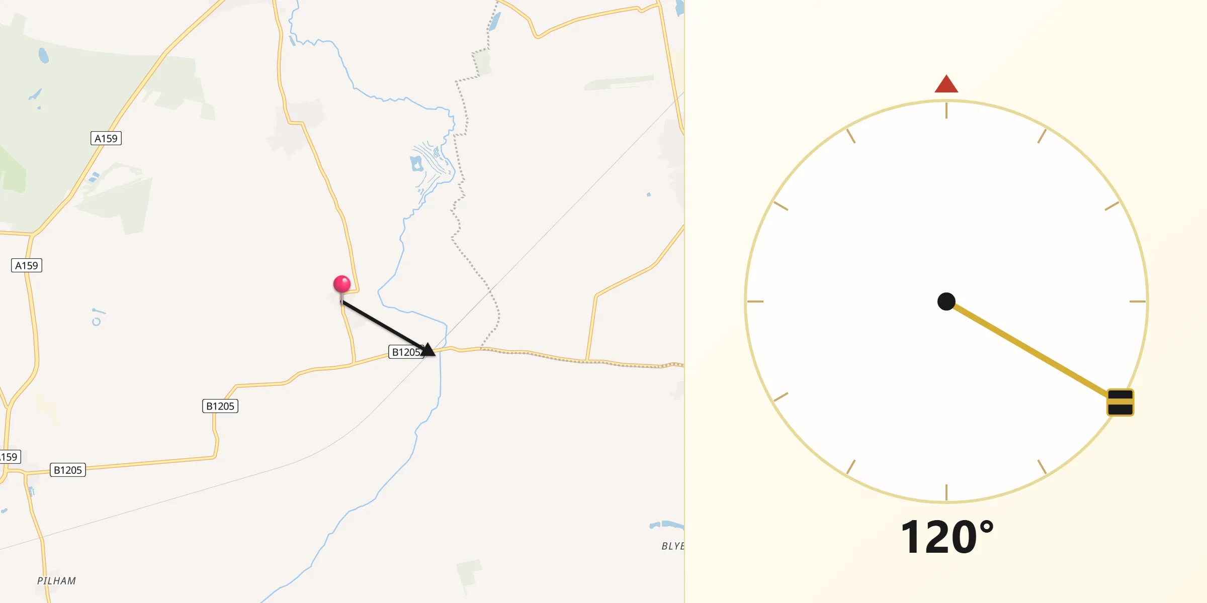 Qibla Direction from Northorpe