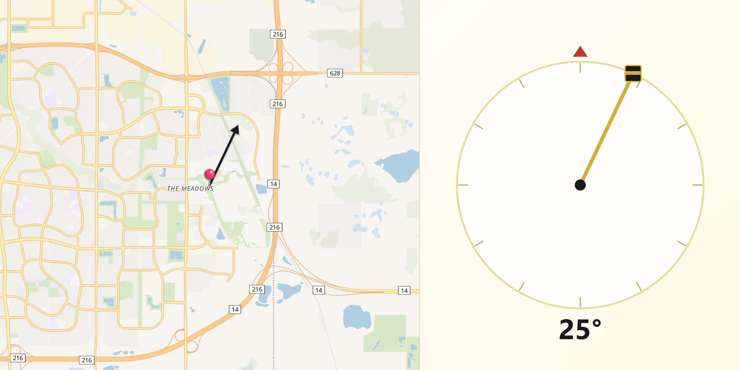 Qibla Direction from Tamarack