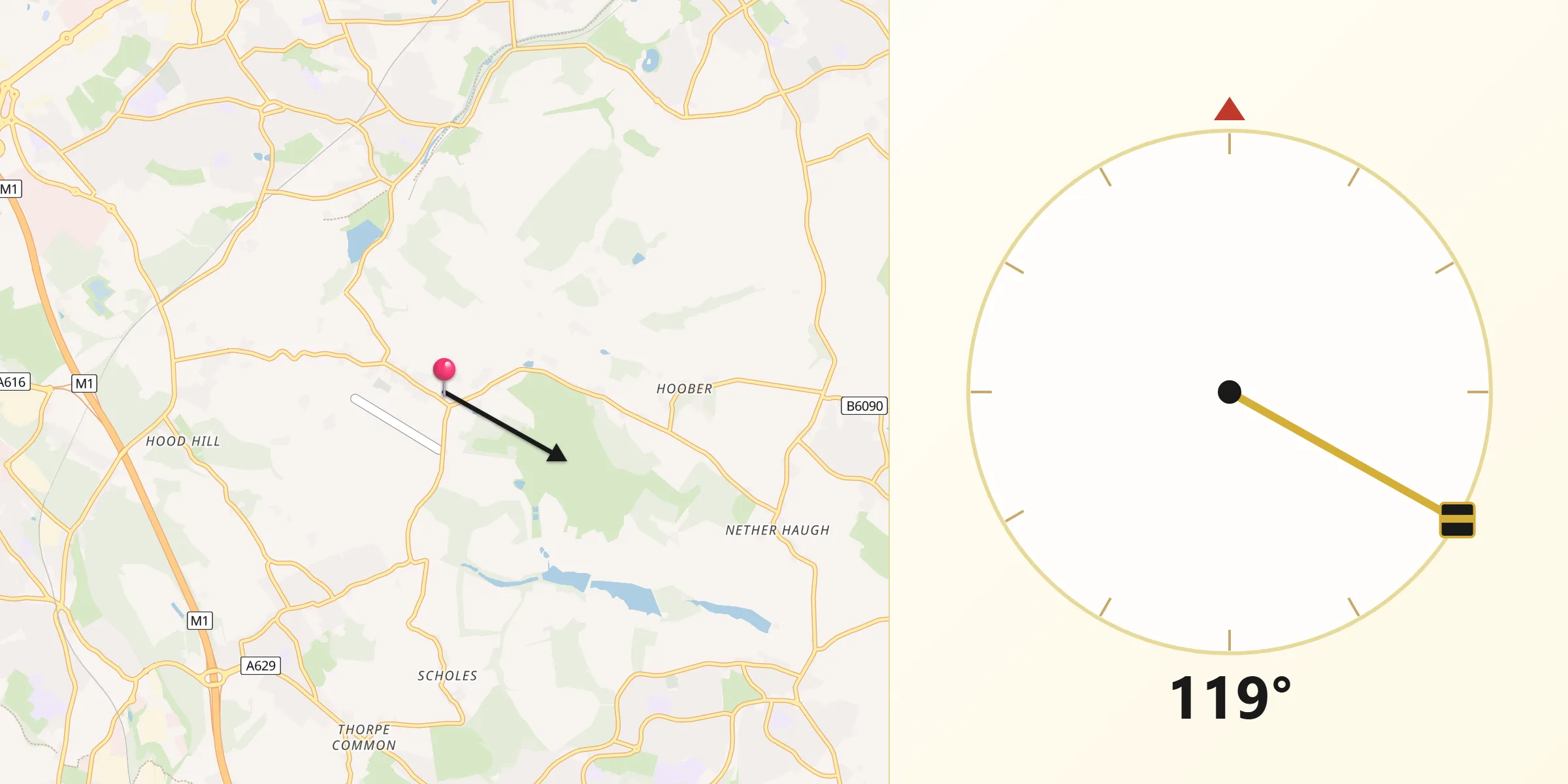 Qibla Direction from Wentworth