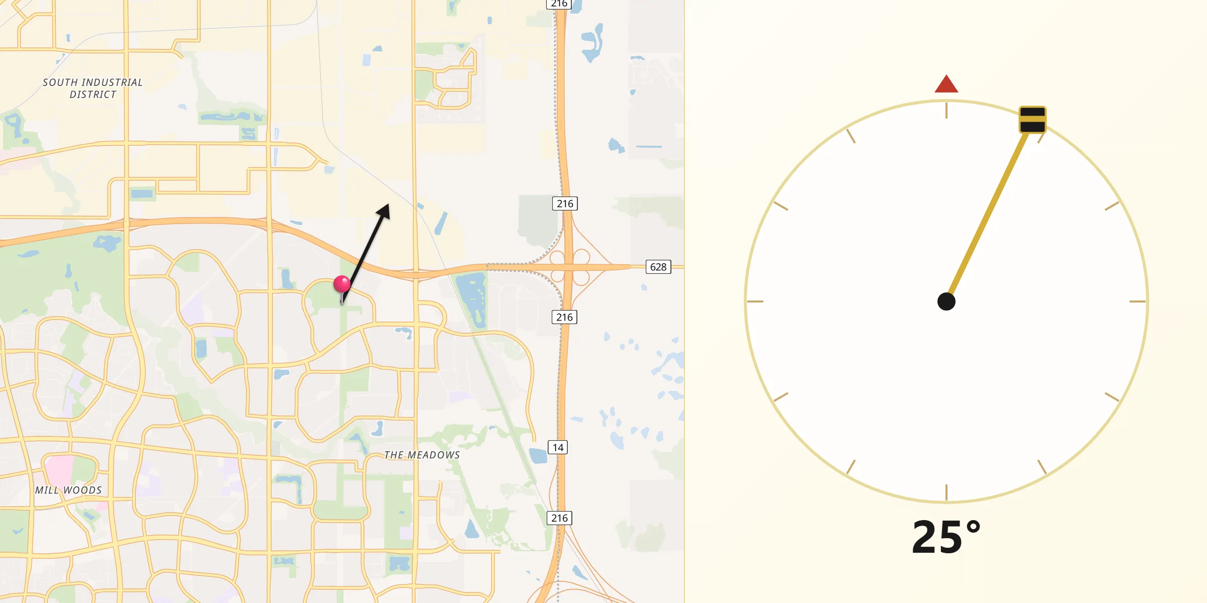 Qibla Direction from Larkspur