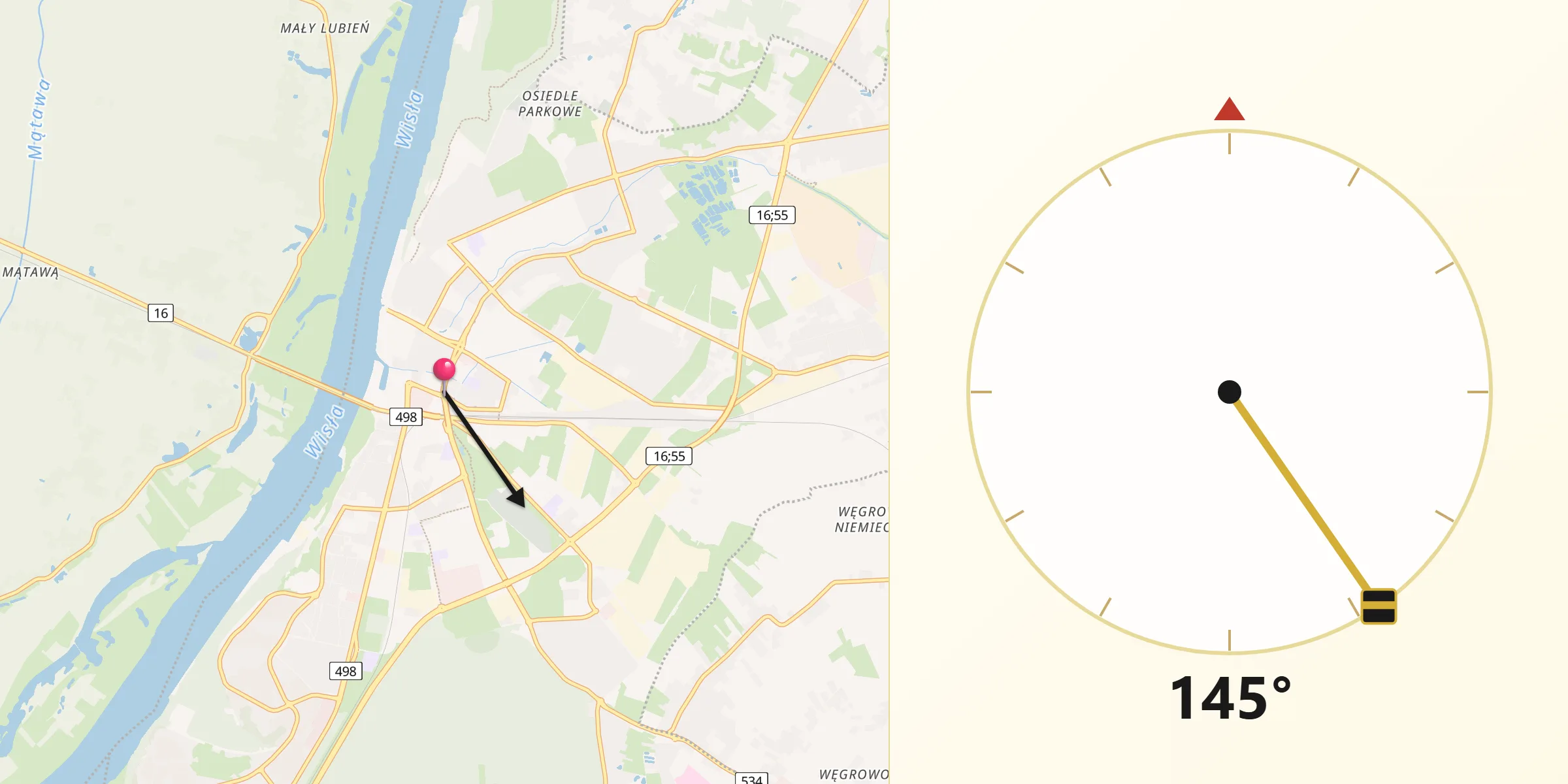 Kierunek Qibla z Grudziądz