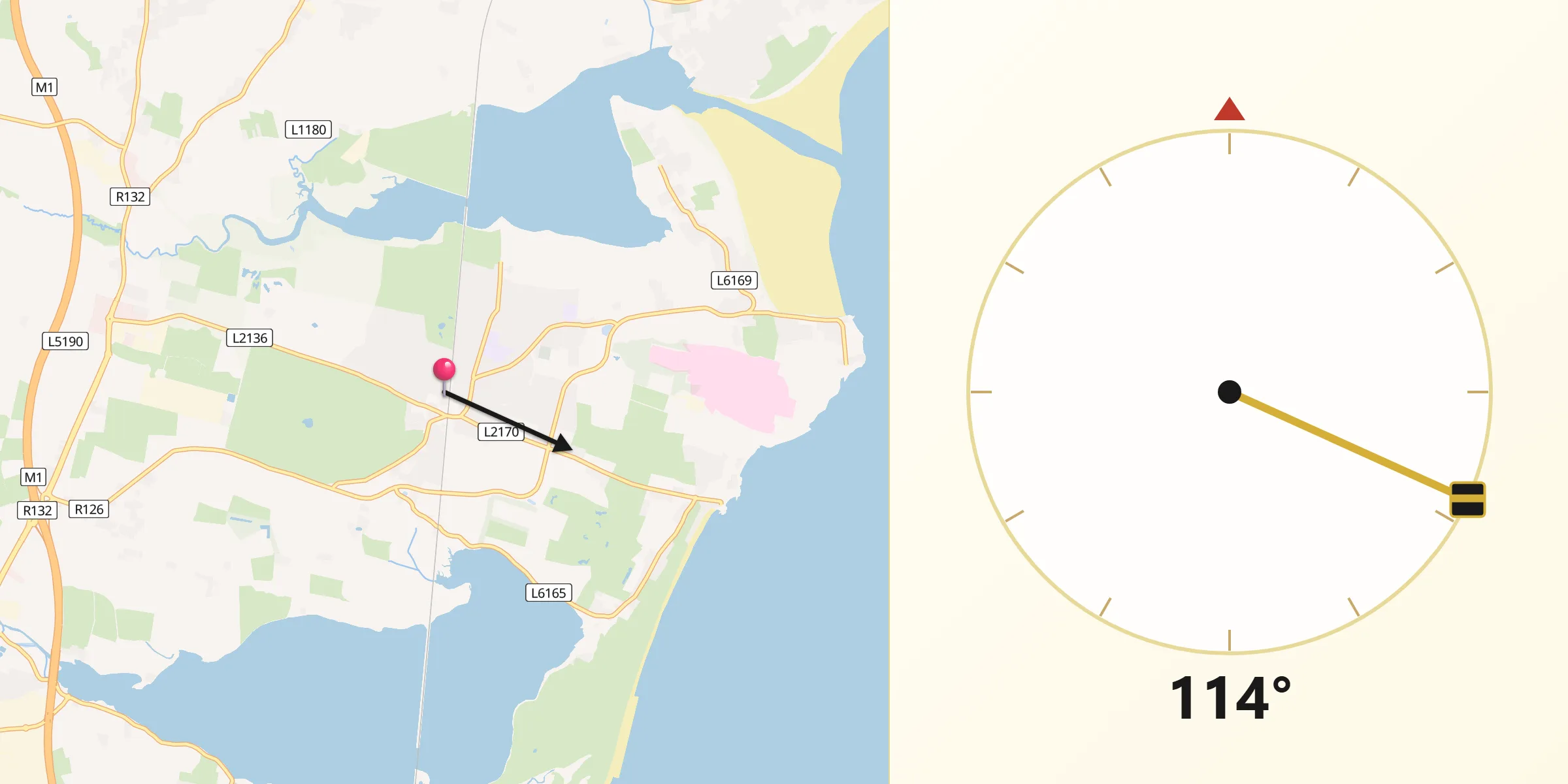 Qibla Direction from Donabate