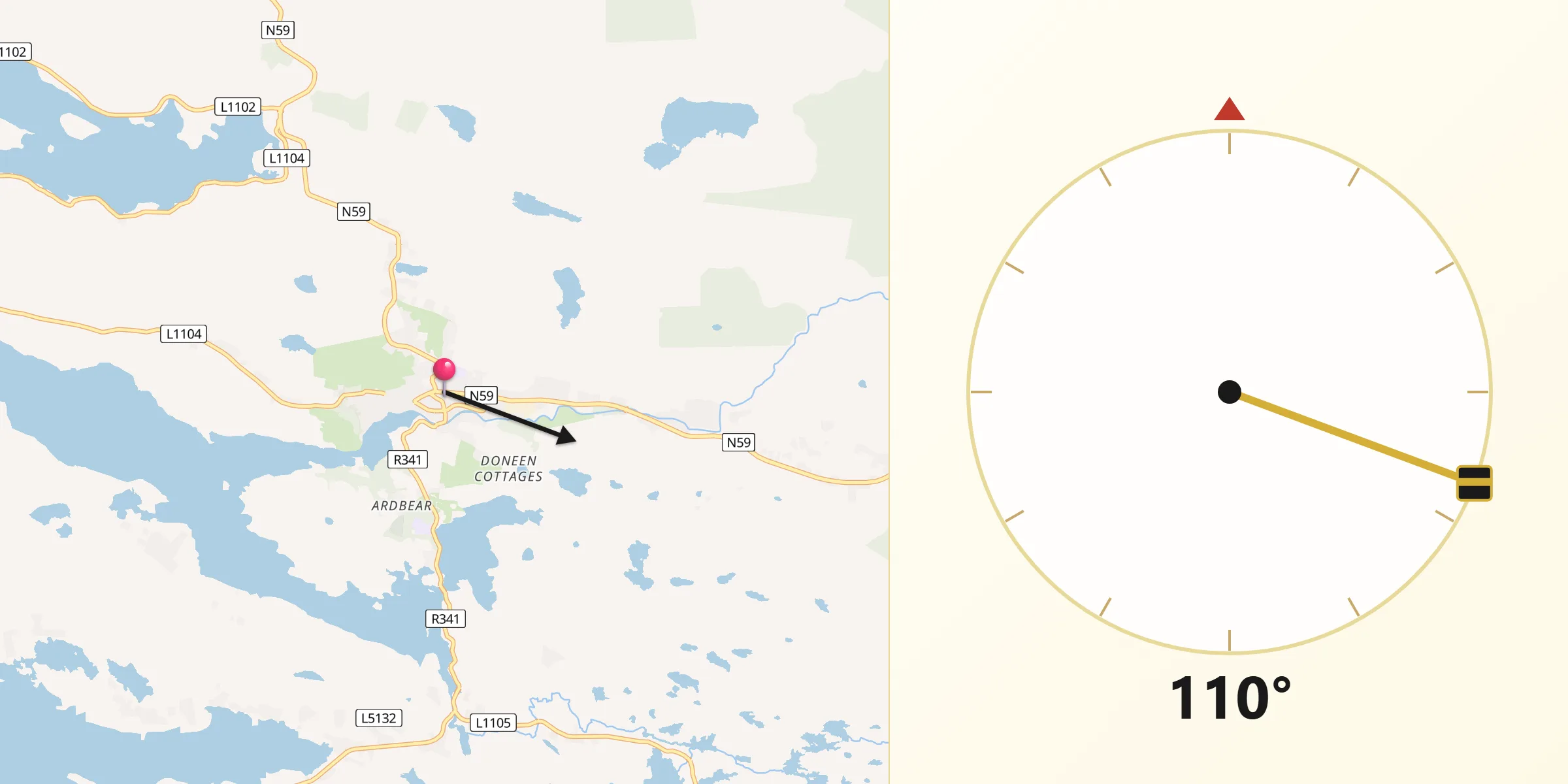 Qibla Direction from Clifden