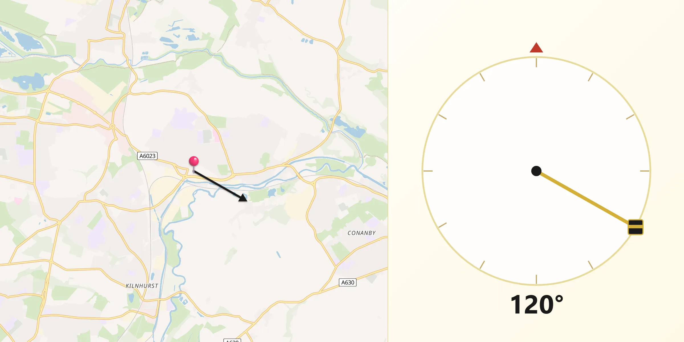 Qibla Direction from Mexborough