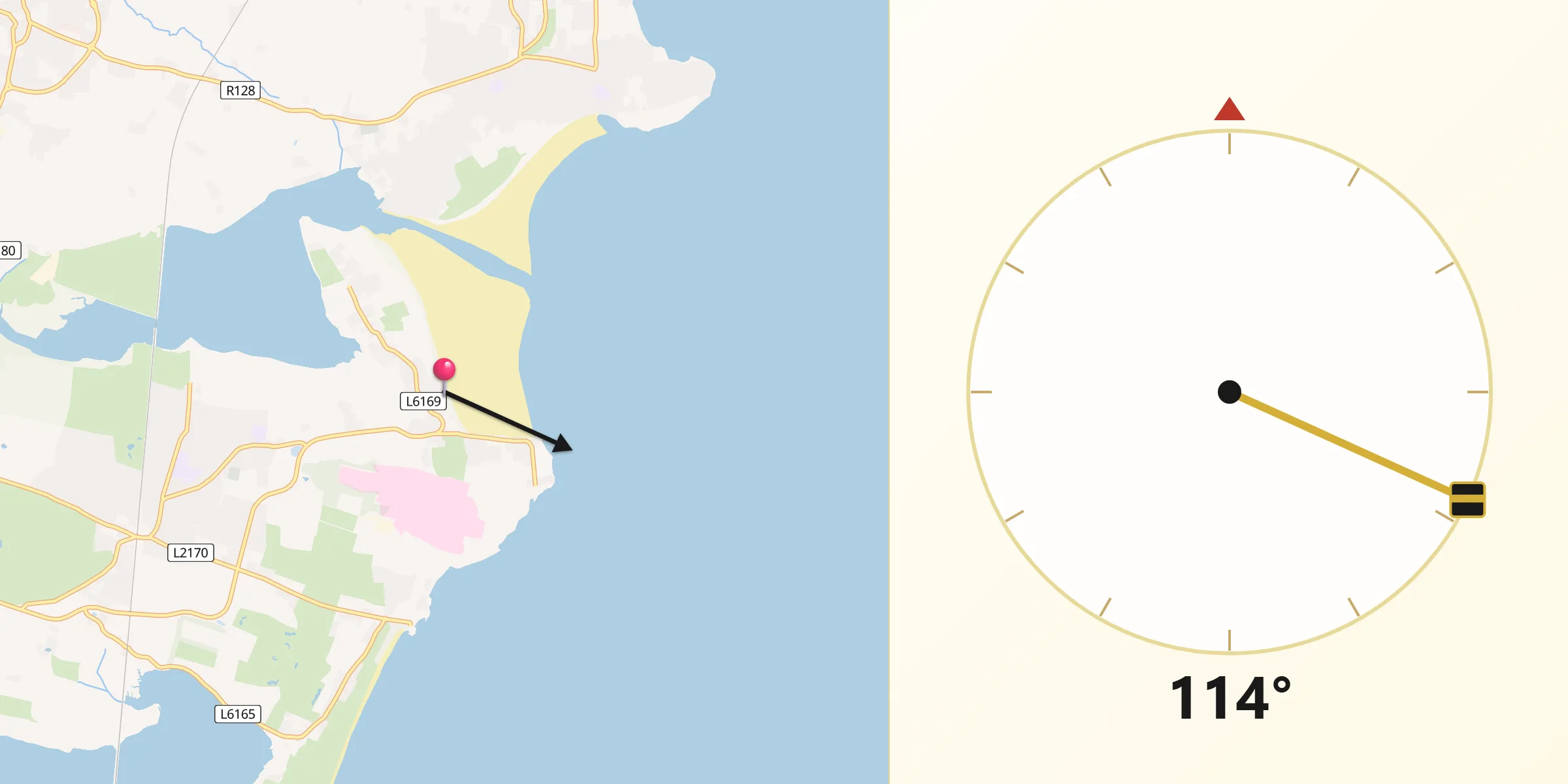 Qibla Direction from Portraine