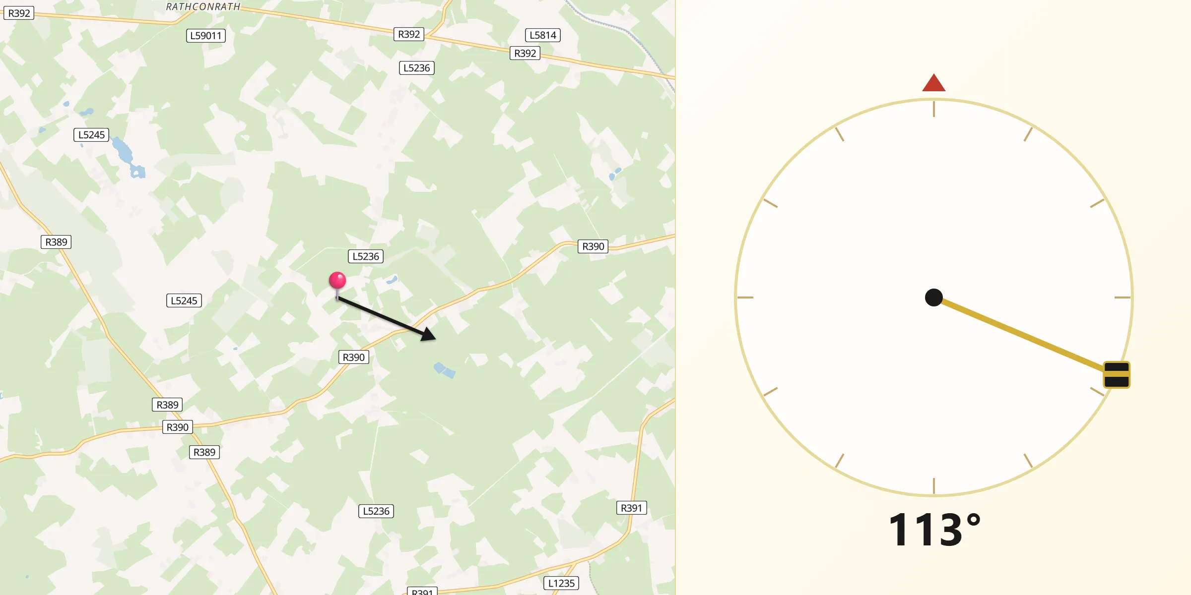 Qibla Direction from An Iarmhí