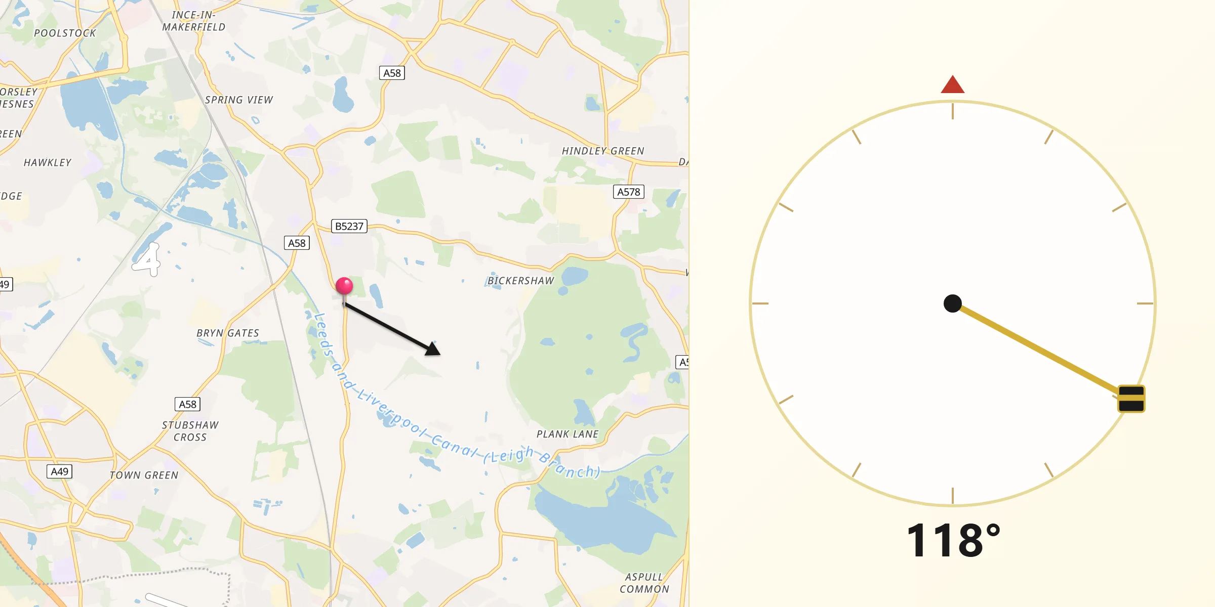 Qibla Direction from Abram