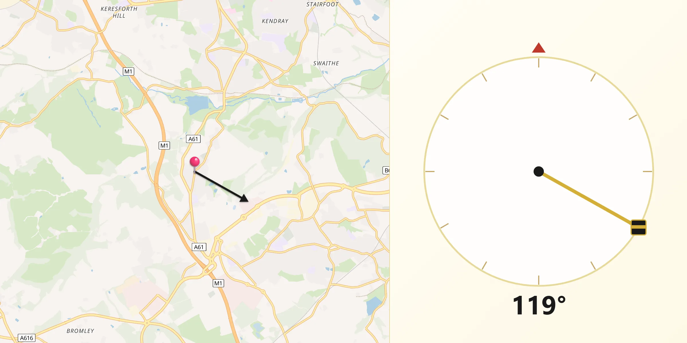 Qibla Direction from Birdwell