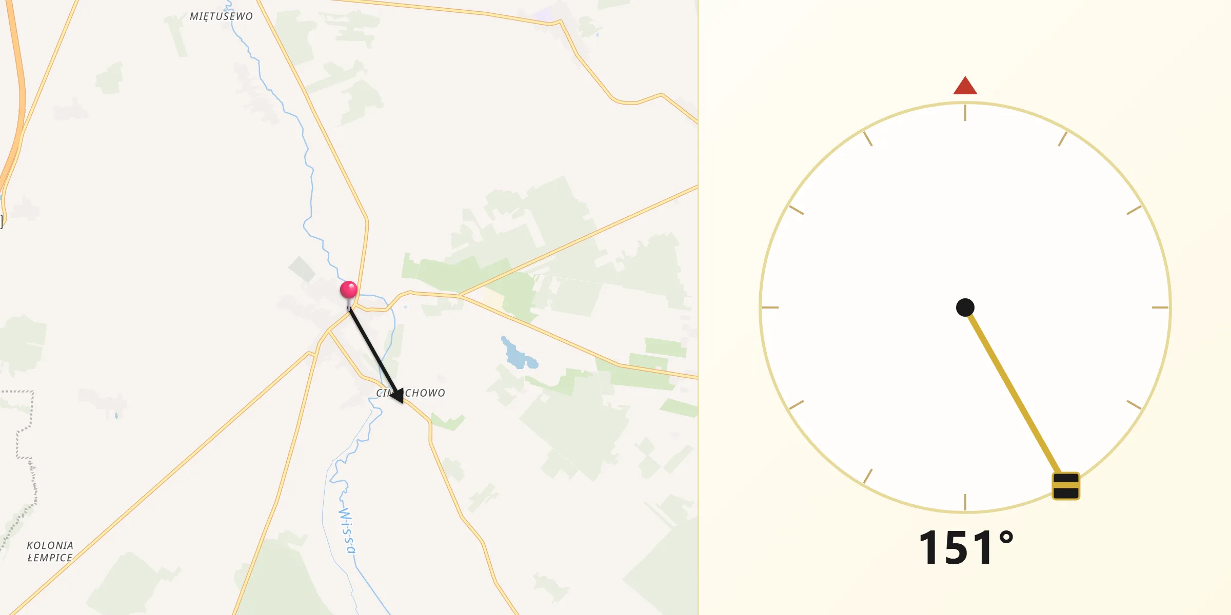 Kierunek Qibla z Wąsosz