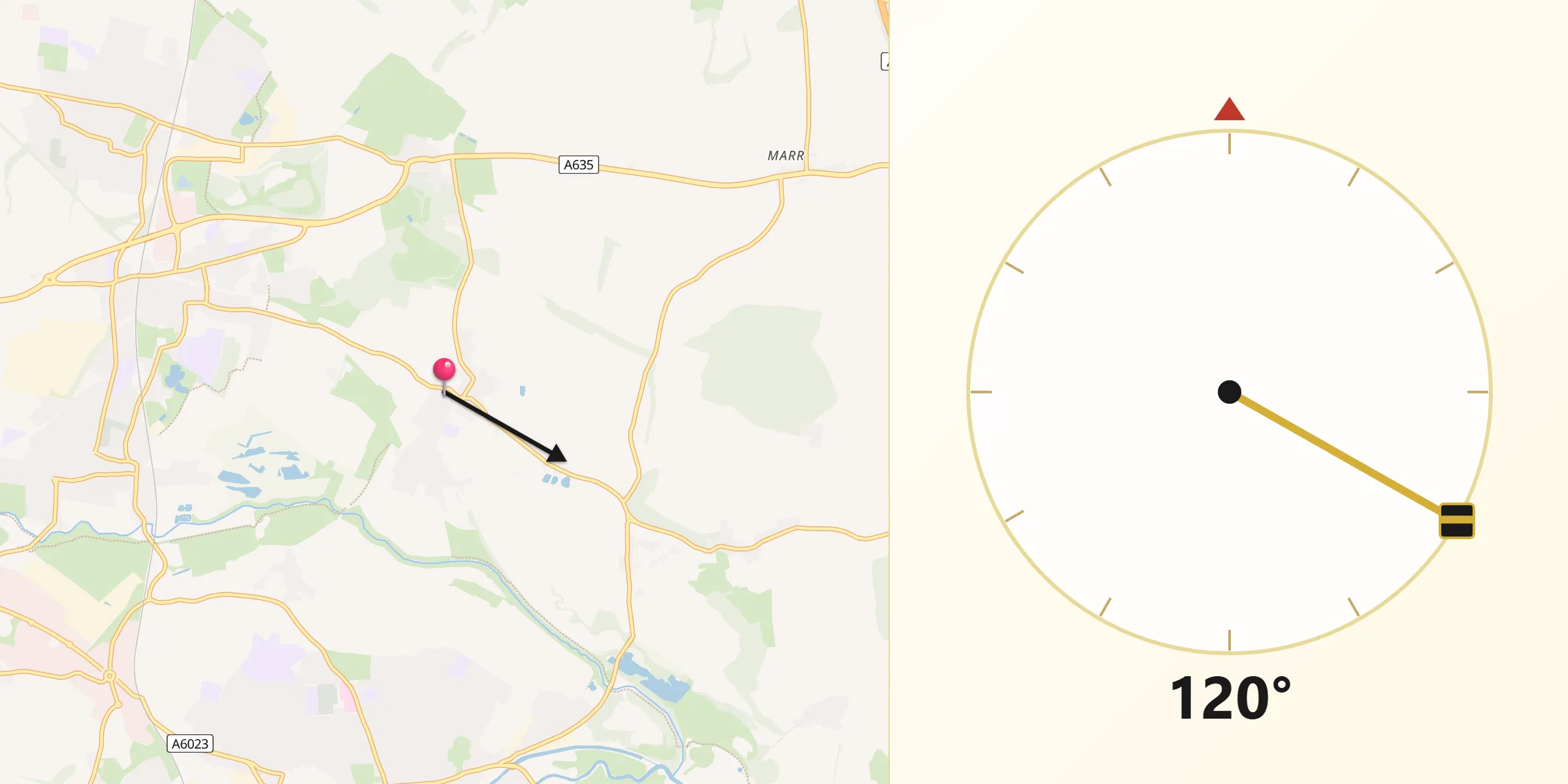 Qibla Direction from Barnburgh