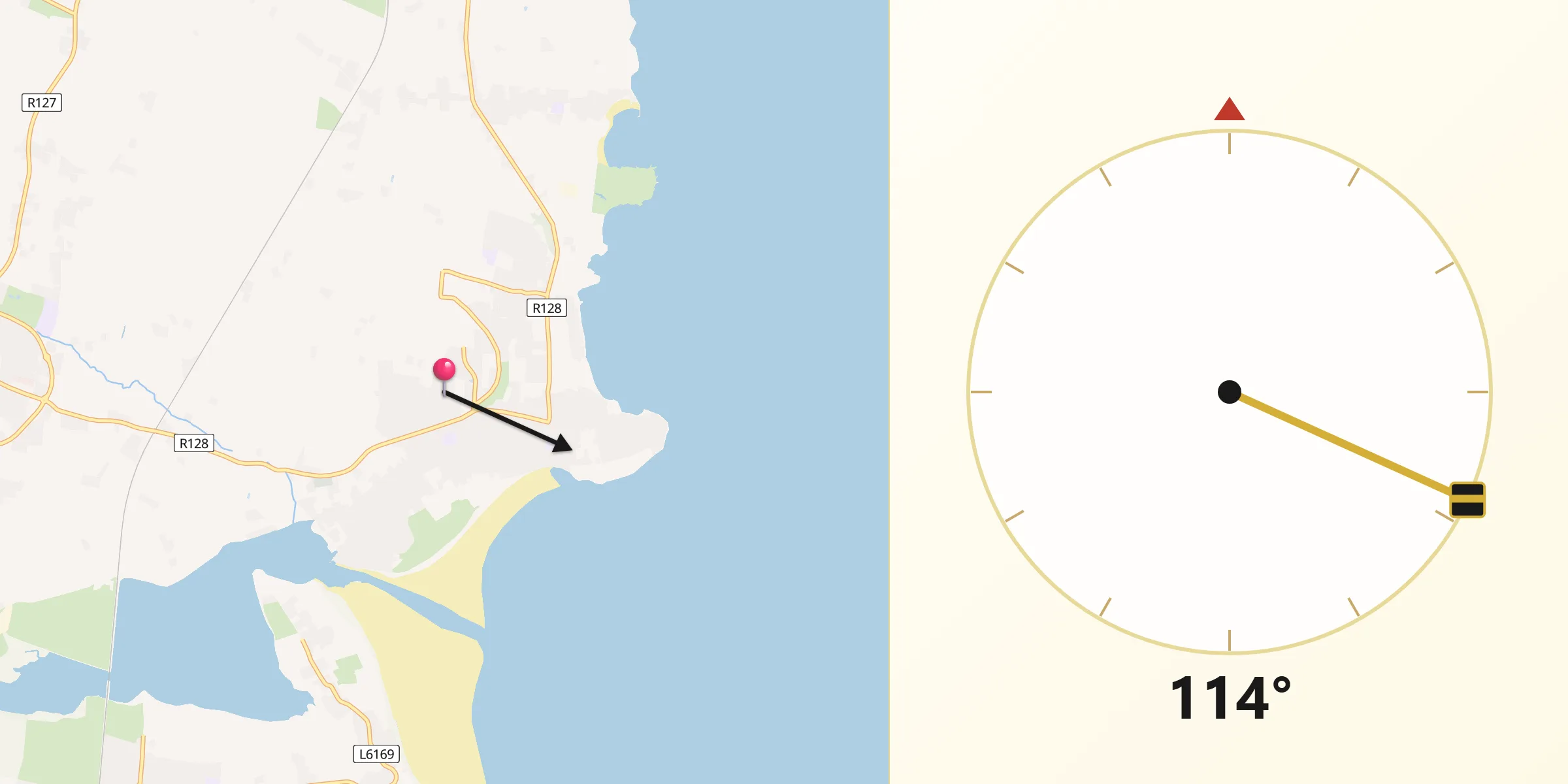 Qibla Direction from An Ros
