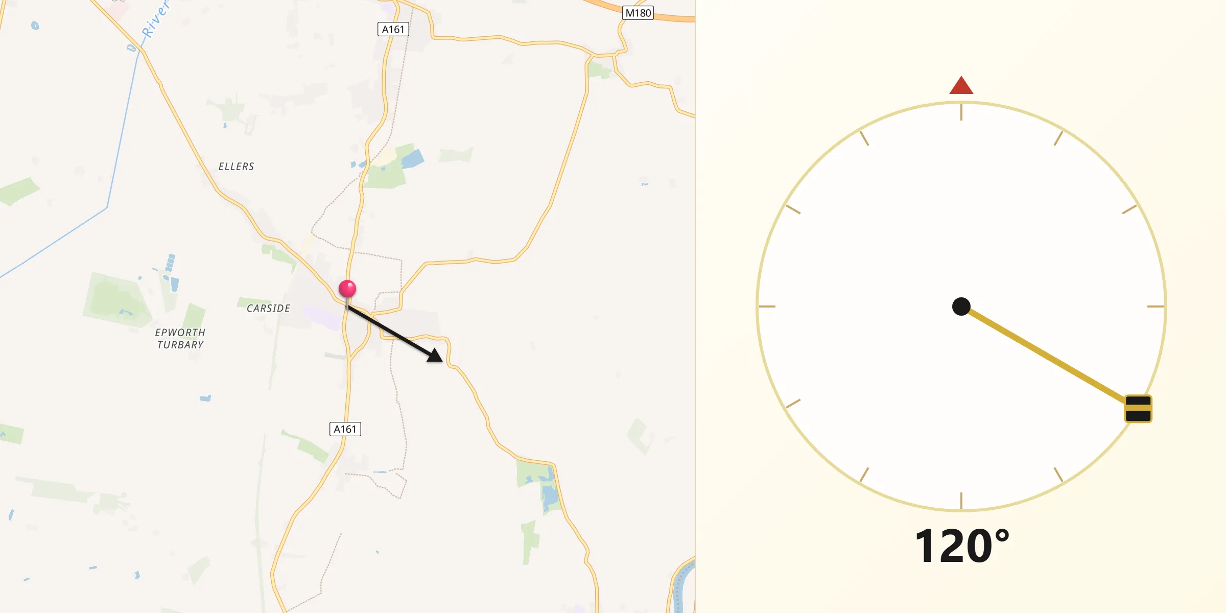 Qibla Direction from Epworth