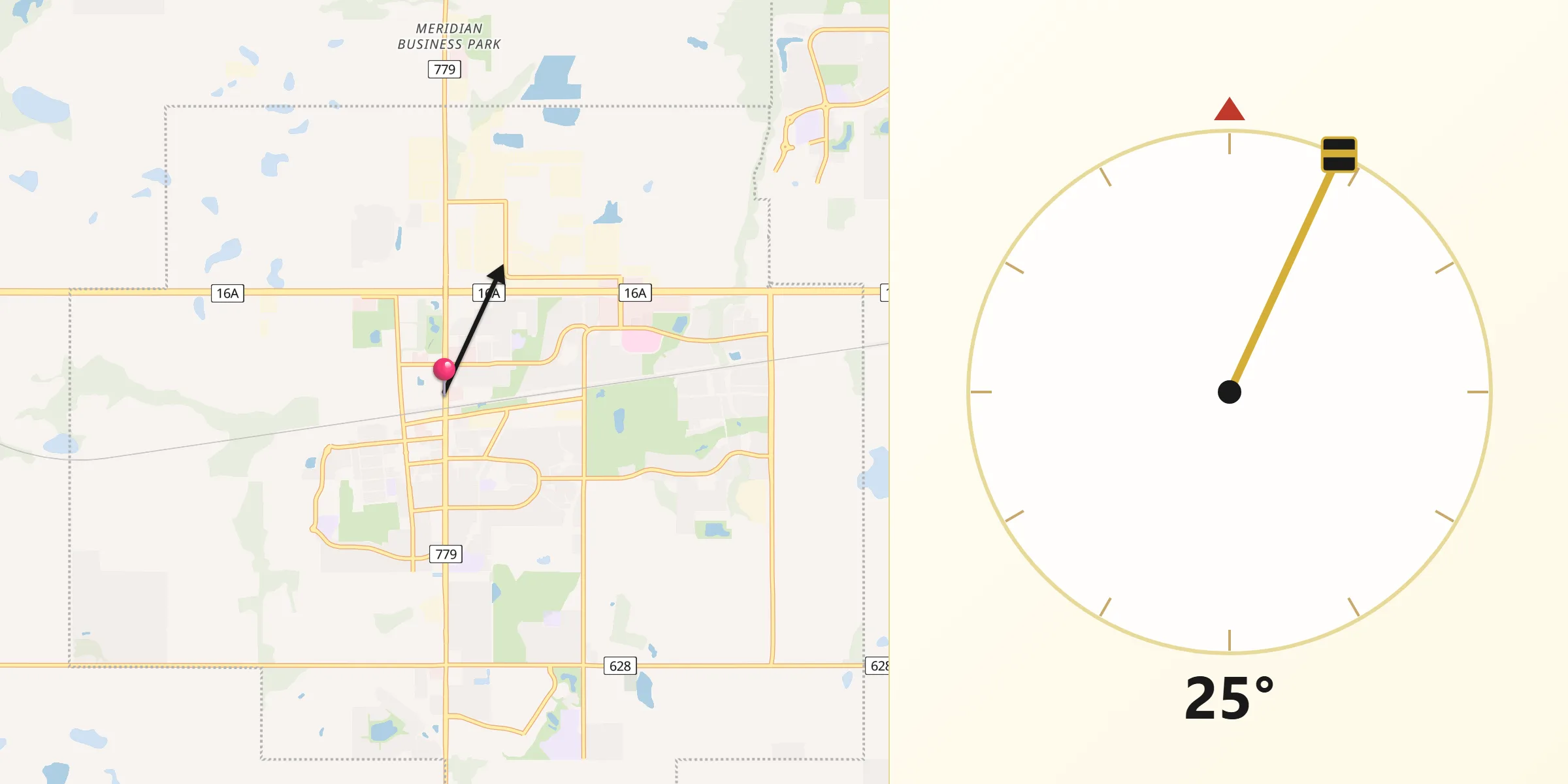 Qibla Direction from Stony Plain