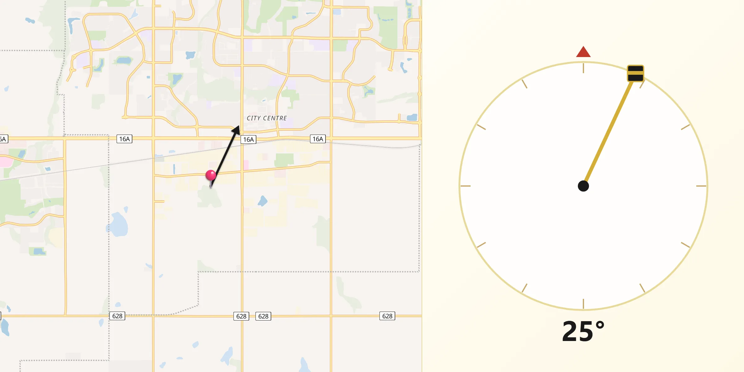 Qibla Direction from Spruce Grove