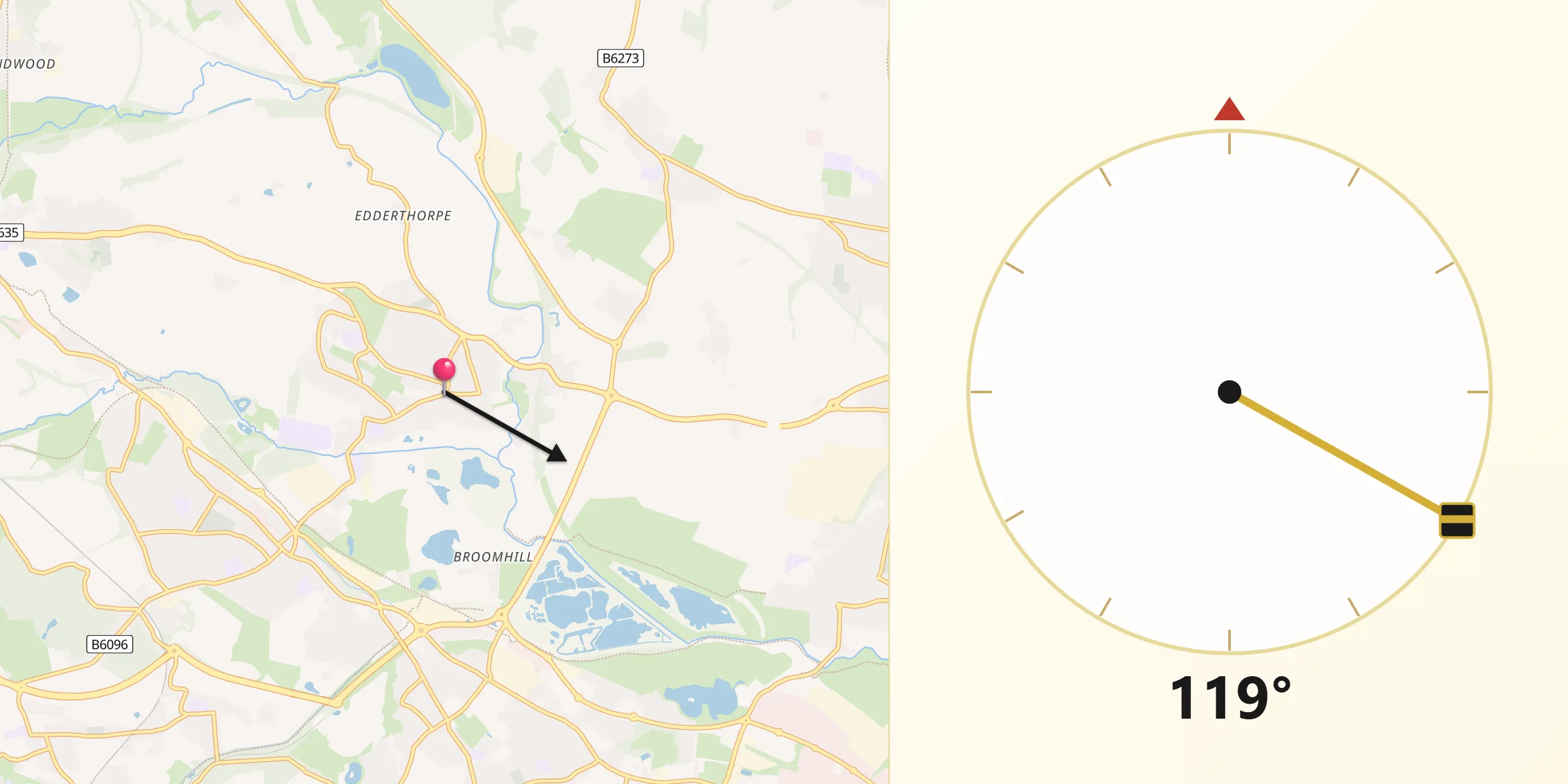 Qibla Direction from Darfield