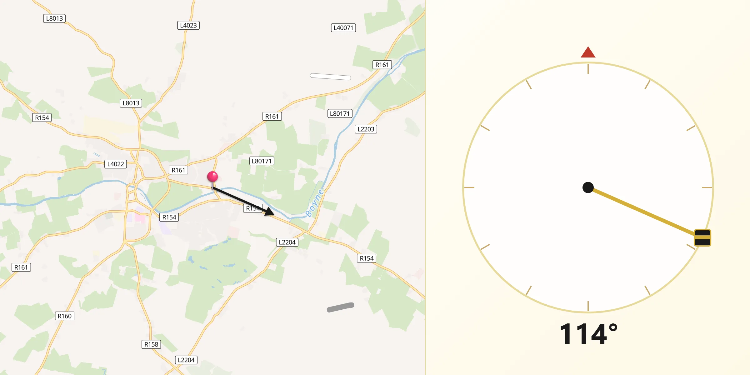 Qibla Direction from Newtown Trim