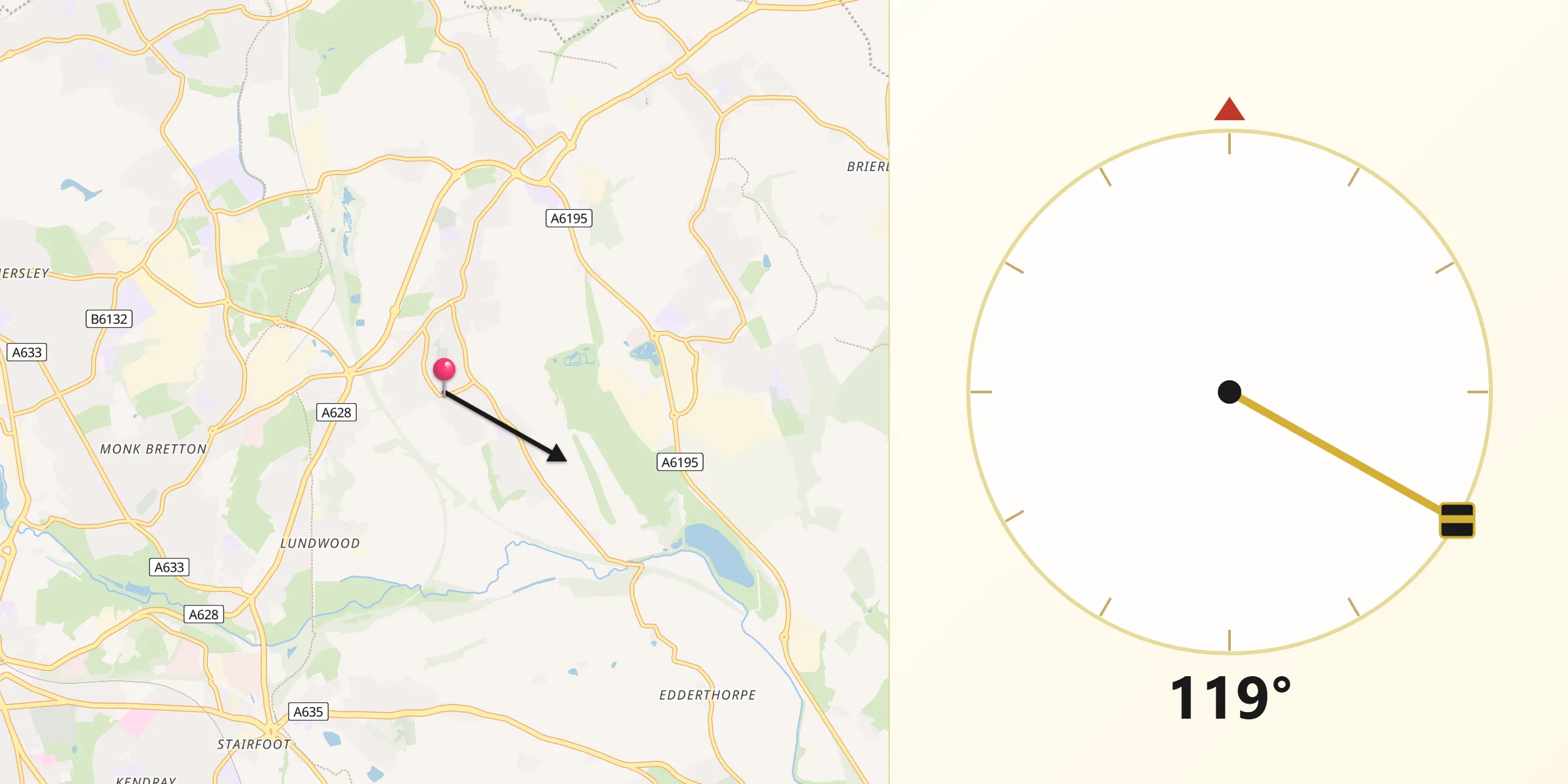 Qibla Direction from Cudworth