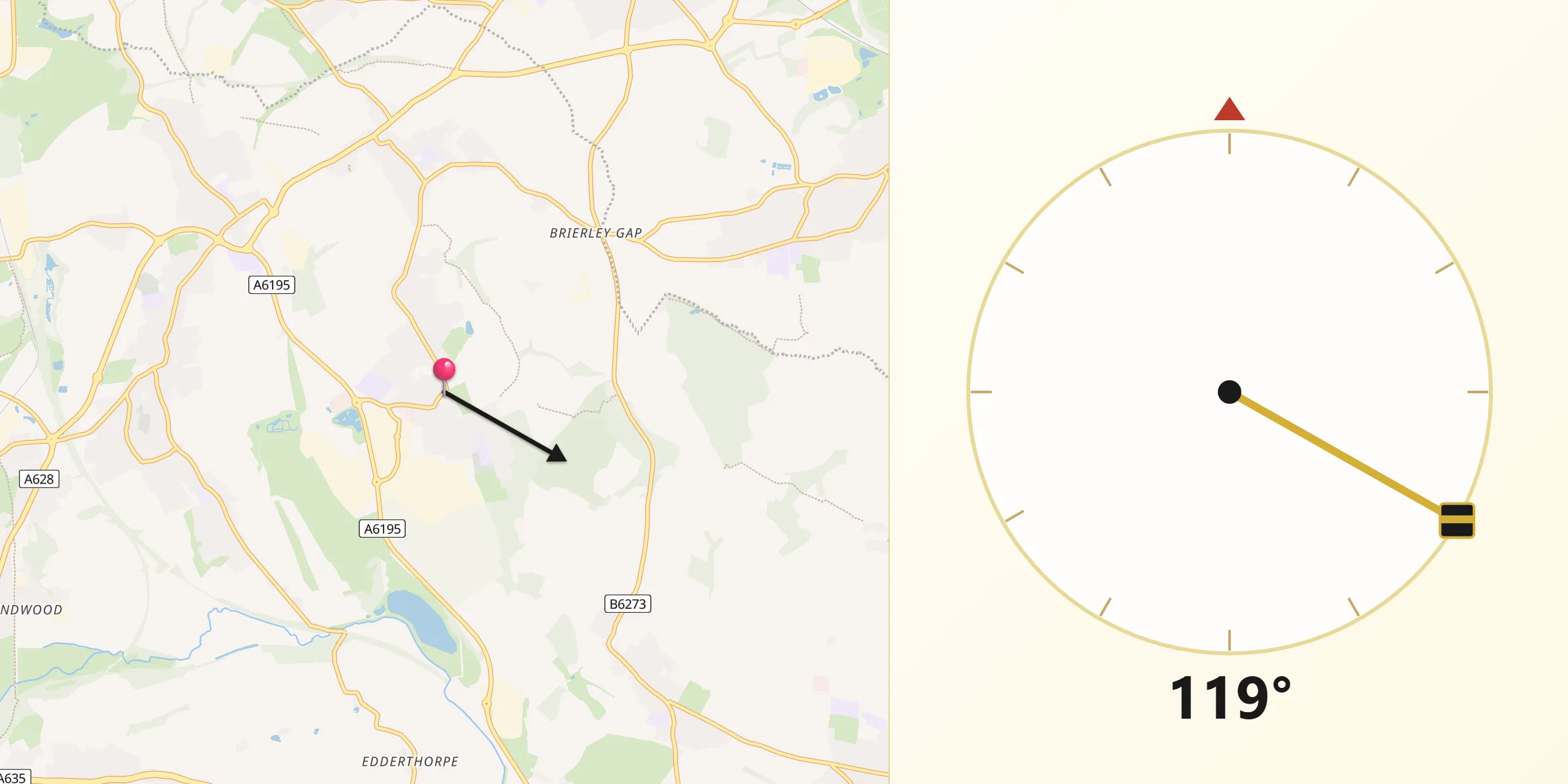Qibla Direction from Grimethorpe