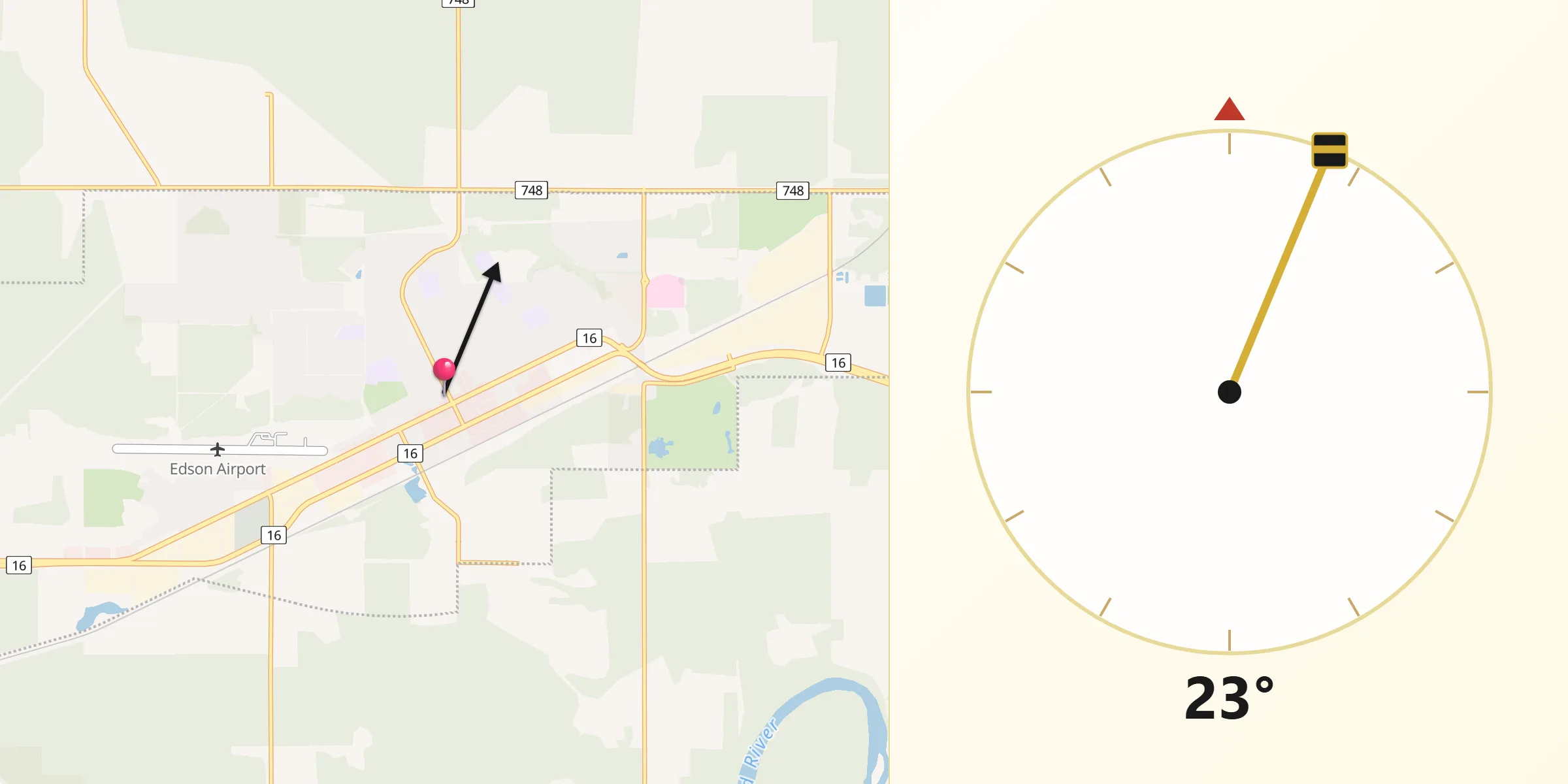 Qibla Direction from Edson